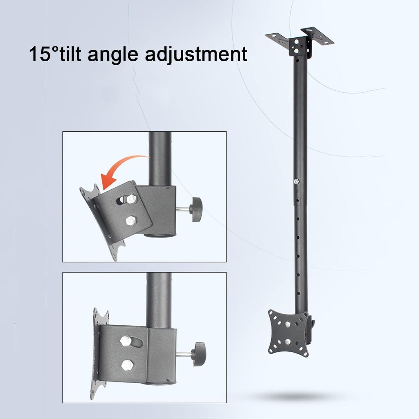 Adjustable Ceiling TV Mount Telescopic Tilt Bracket for 12 32 inch TVs Supports up to 99 lbs/45 kg Perfect for Home Cinema and Space Saving Solutions.
