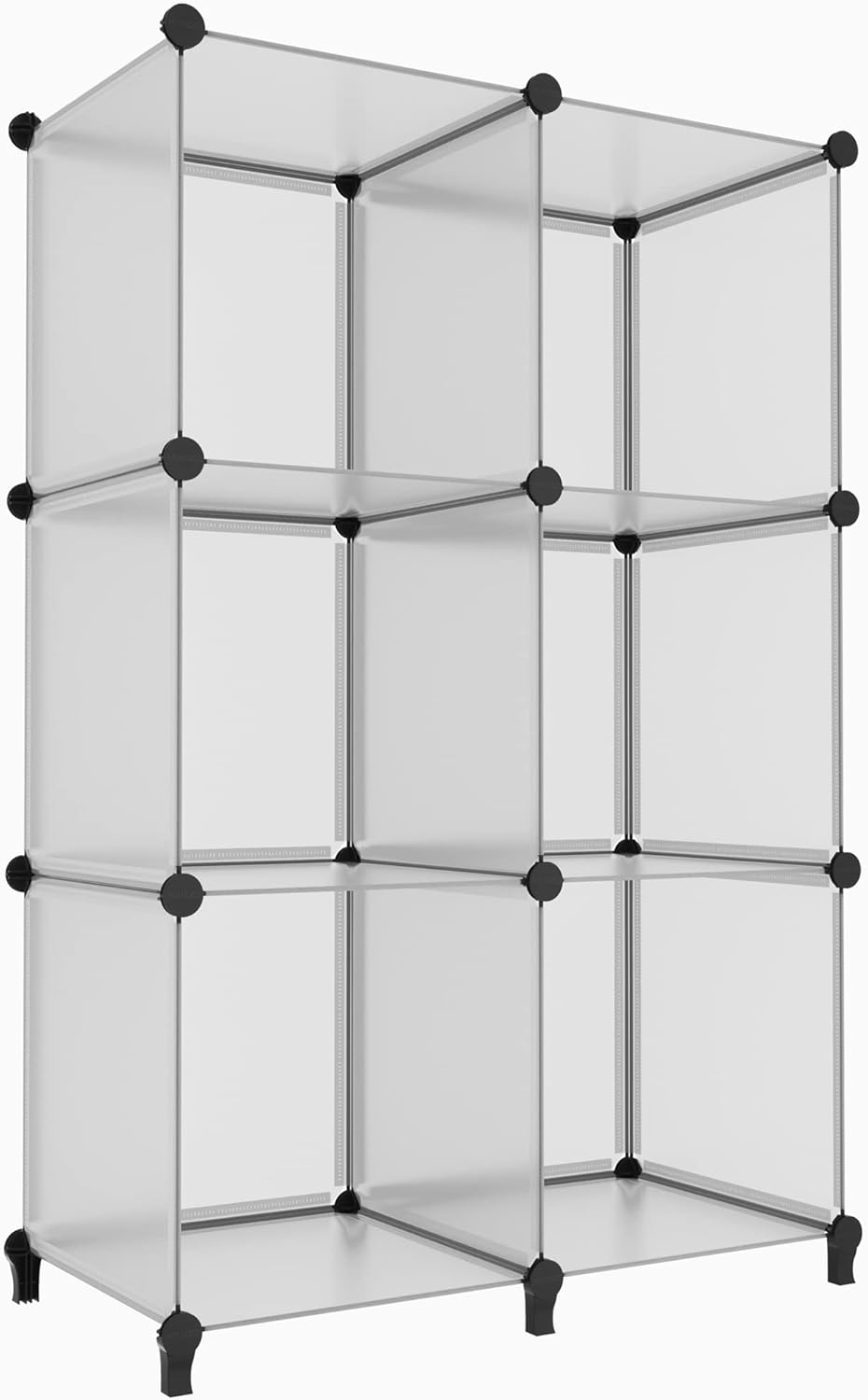 6-Cube Storage Organizer, Closet Organizer Storage Cabinet Shelf Bookcase Bookshelf with Metal Hammer, Storage Cubes Organizer Cabinet for Kids, Closet, Bedroom, Bathroom(11.8x11.8x11.8 inch)Black