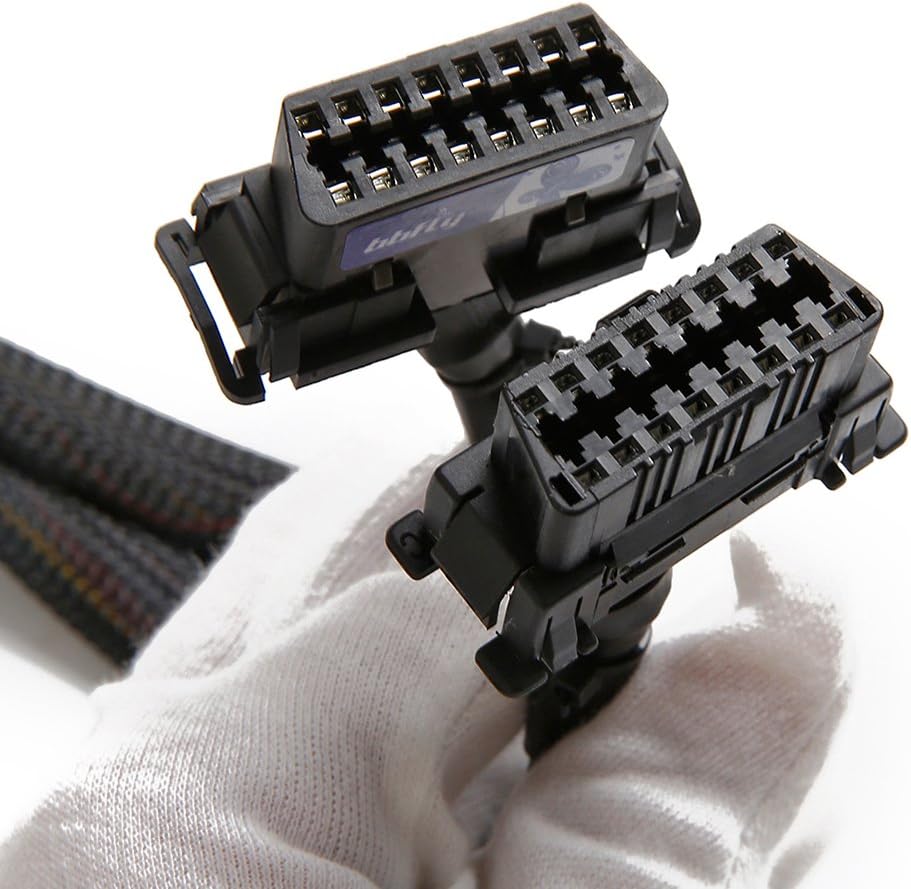 bbfly-B6 OBD II OBD2 16 Pin Splitter Extension 1x Male and 2X Female Extension Cable Adapter (1FT/30CM) (5 Pack)