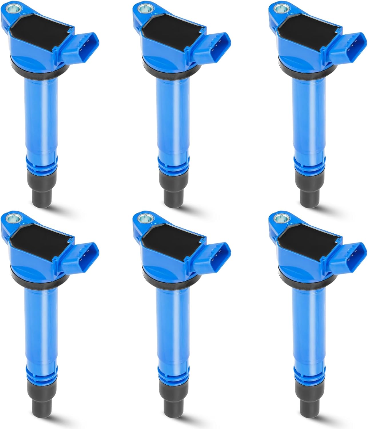 6PCS Ignition Coil Pack Compatible with Toyota Camry Rav4 Highlander Tundra Lexus ES300h LS460 LS600h LX570 GS350 IS250 IS350 2.5L 3.5L 4.6L 5.0L 5.7L V6 V8, Replace for UF507 C1596, Black