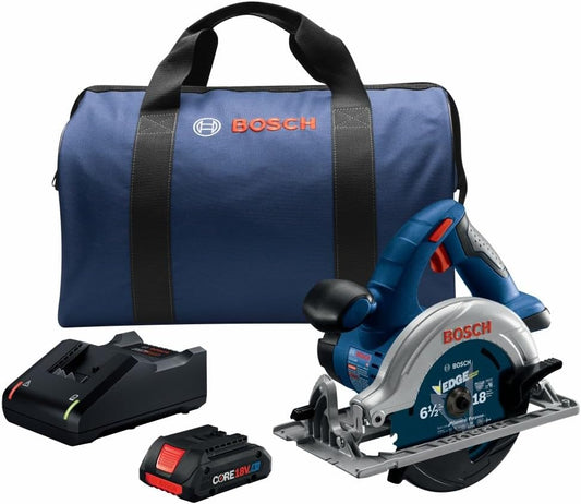 BOSCH CCS180-B15 18V 6-1/2 In. Blade-Left Circular Saw Kit with (1) CORE18V 4 Ah Advanced Power Battery