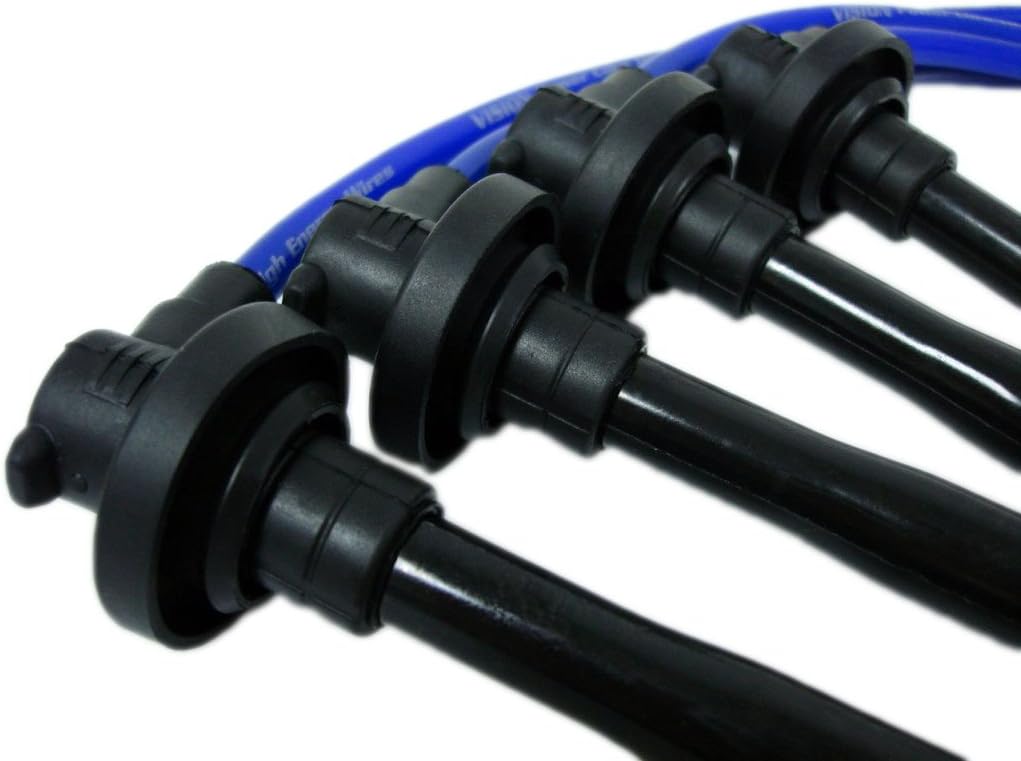 VMS RACING 94-01 10.2mm High Performance Engine Spark Plug Wires Wire Set in Blue Compatible with Honda Acura Integra B18 B18B DB7 DB8 DC2 DC3 DC4 SiR 2 GSR ITR Type R DOHC VTEC Non-VTEC 94-01