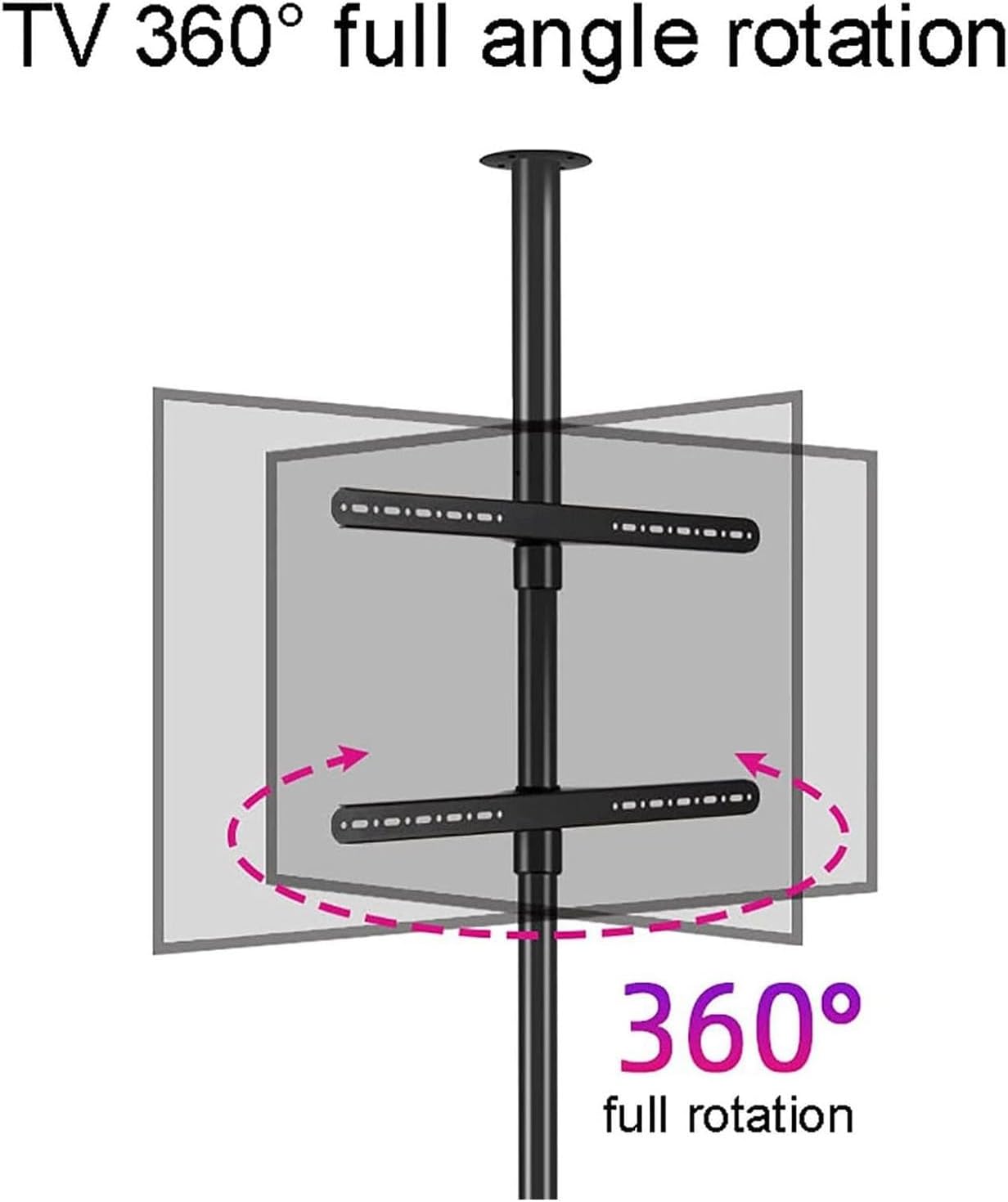 360° Rotating TV Wall Mount Adjustable Ceiling TV Stand for 32 75 Inch LED Screens Partition Rack with Swivel Base Ideal for Home Entertainment and Space Saving.