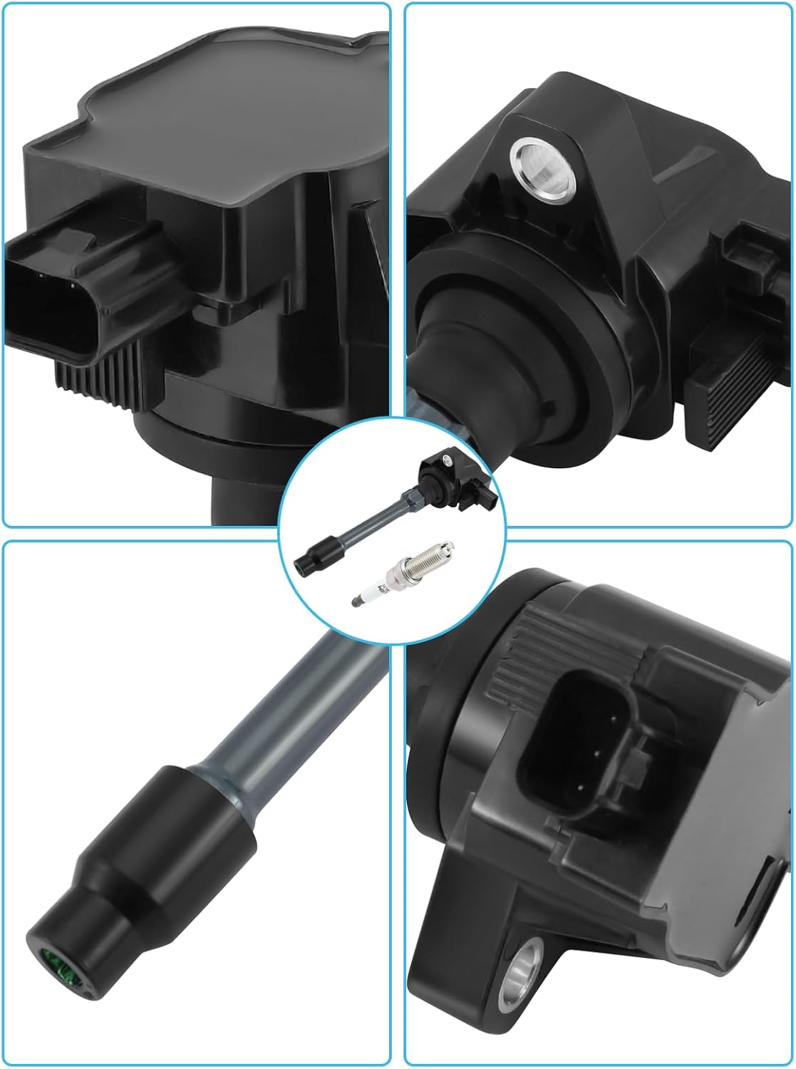 Set of 4 UF749 Ignition Coil Pack & Iridium Spark Plug For Honda Civic 2.0L 2016-2020,For Honda Fit 1.5L 2015-2019,Replace # CM11121A 305205R0013 305205R0003 3052059B013