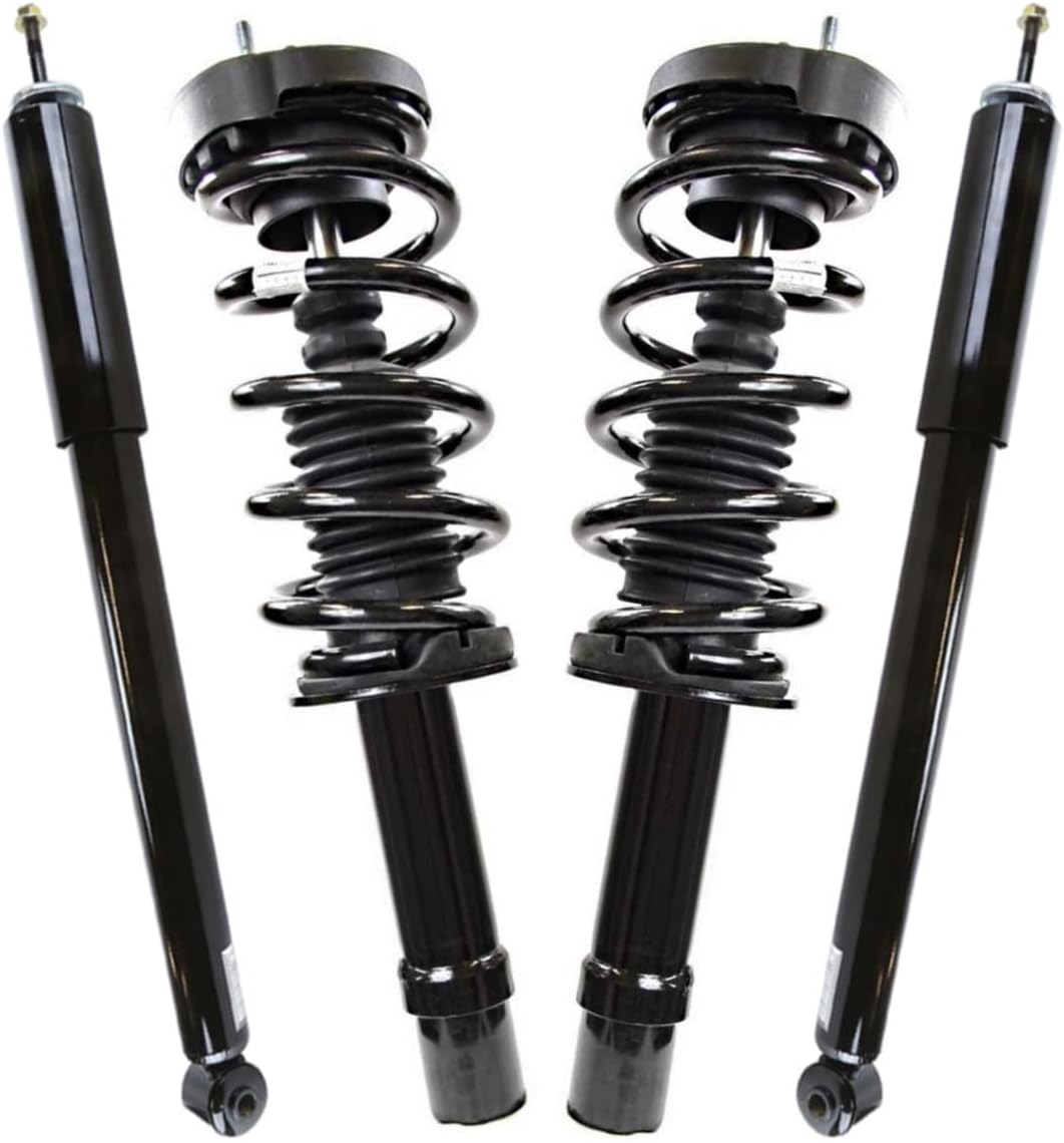 AutoShack Front Complete Strut & Coil Spring Assembly with Rear Shock Absorbers Set for 2012-2023 Chrysler 300 2012-2023 Dodge Charger | Full-vehicle Suspension System Replacement Kit CSTKS0055