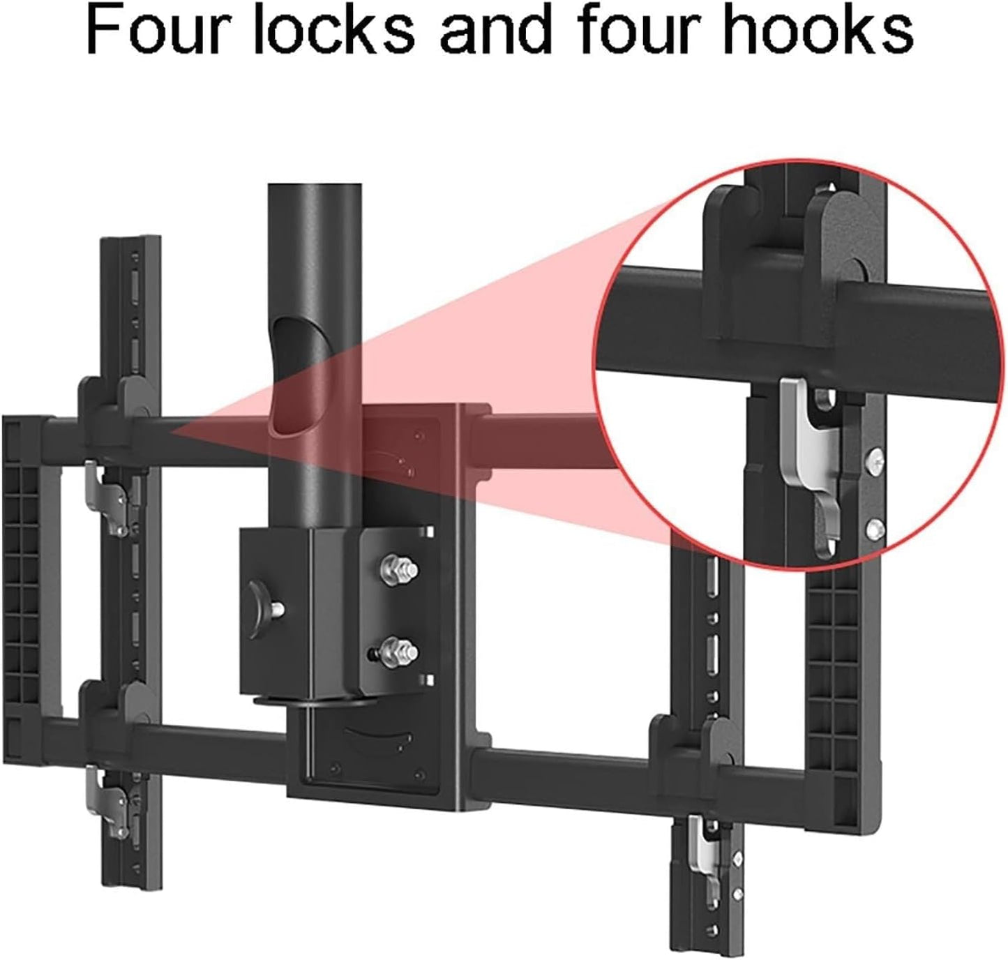 Adjustable Ceiling Tv Mount Bracket, 360° Rotating Tv Stand, Fits 39-90 Inch Tvs, 600X400Mm, Supports 176 Lbs, Tilt, Swivel & Extendable Design