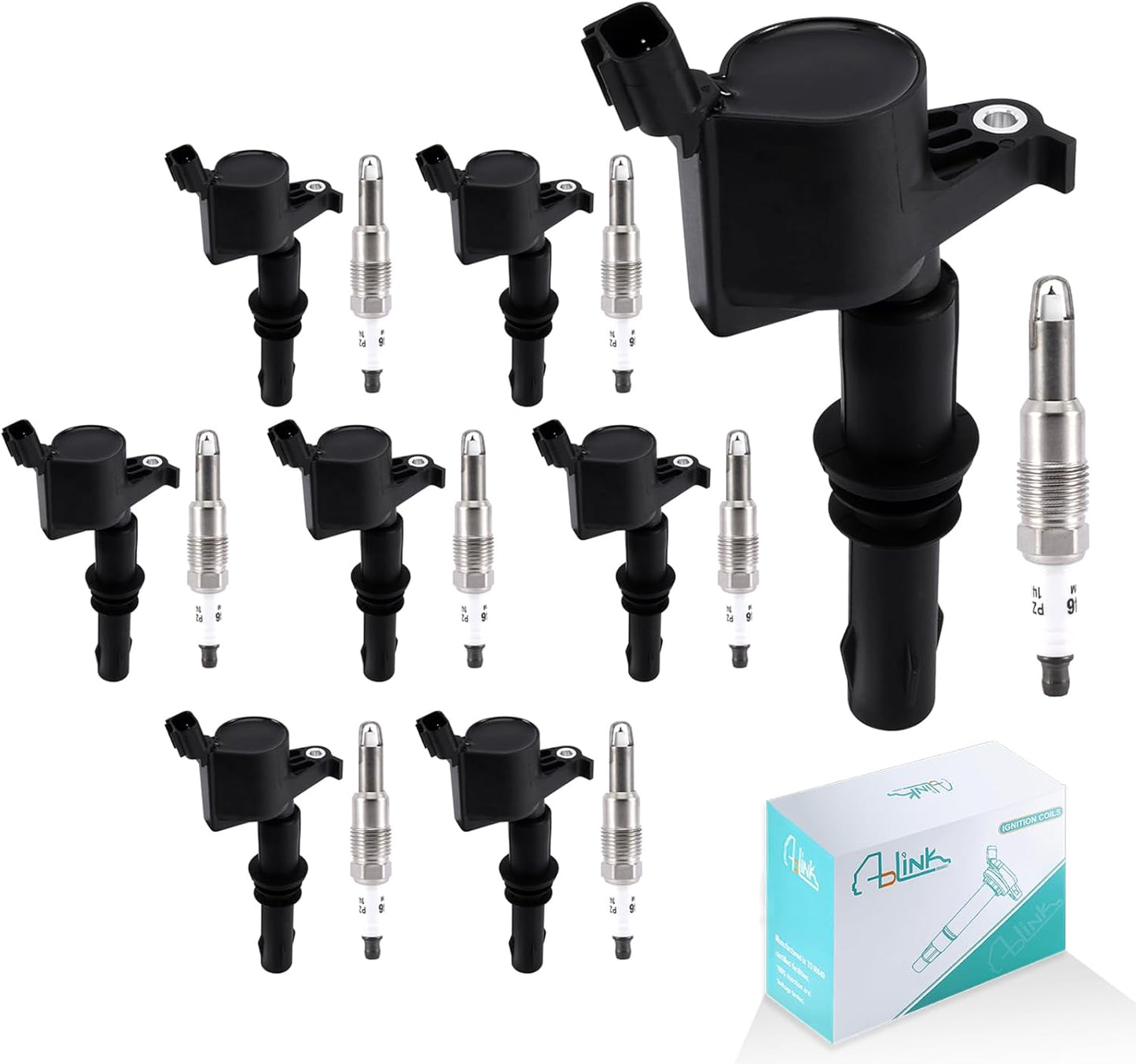 Set of 8 DG511/5C1584 Ignition Coil Pack SP546 Spark Plugs For Ford Expedition Explorer F150 F250 F350 Super Duty F450 F550 Mustang,Lincoln Mark Navigator,Mercury Mountaineer 4.6L 5.4L 6.8L V8