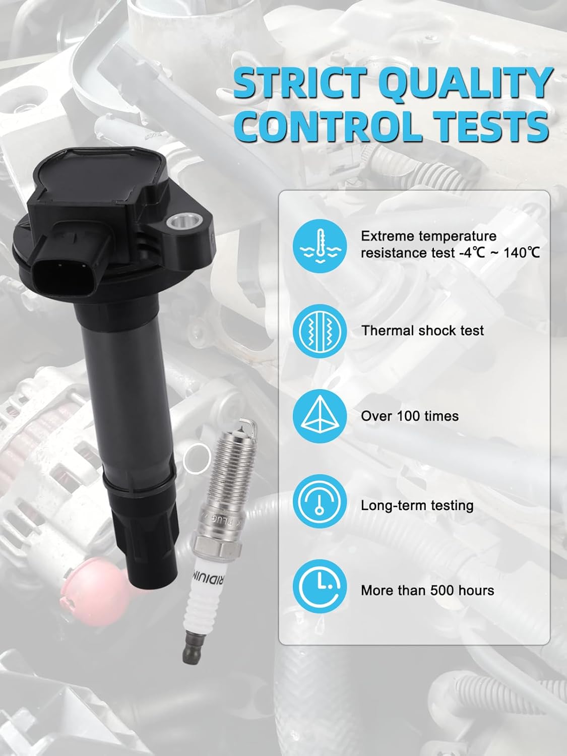 Set of 6 UF553 DG520 Ignition Coil Pack Iridium Spark Plugs (3.5L 3.7L) For Ford Edge Flex Taurus Explorer F150,For Lincoln MKS MKT MKZ MKX,For Mercury Sable