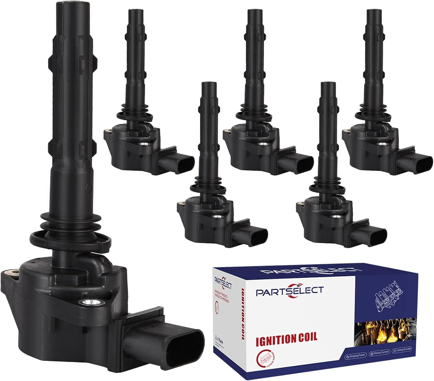 6PCS Ignition Coil Pack UF648 C1791 5C1848 Replacement for Jeep Grand Cherokee Wrangler for Dodge Avenge Challenger Charger Durango RAM 1500 for Chrysler 300 for VW Routan 3.6L V6 2011-2016