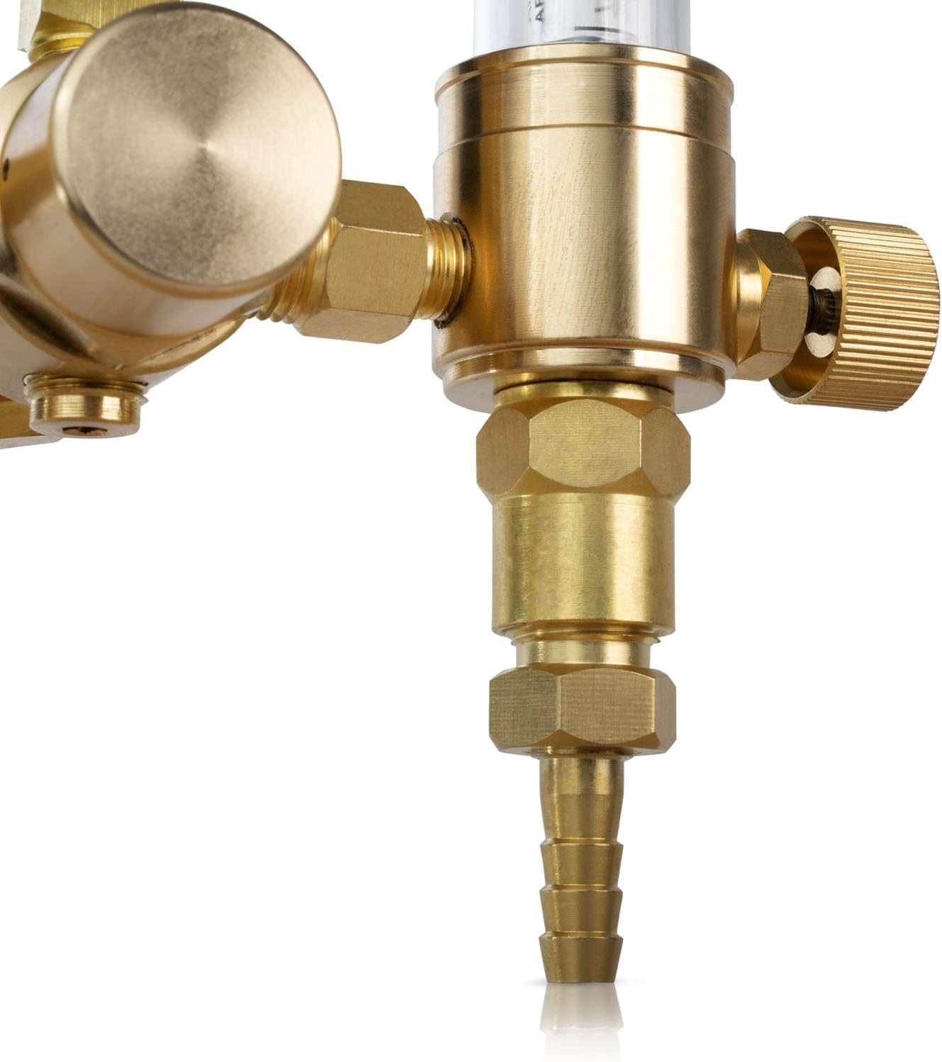 SPARC Premium Dual Argon Regulator for TIG/MIG Welding - Welding Gas Regulator & Flow Meter 0-60CFH CGA580 - LIFETIME USA Warranty