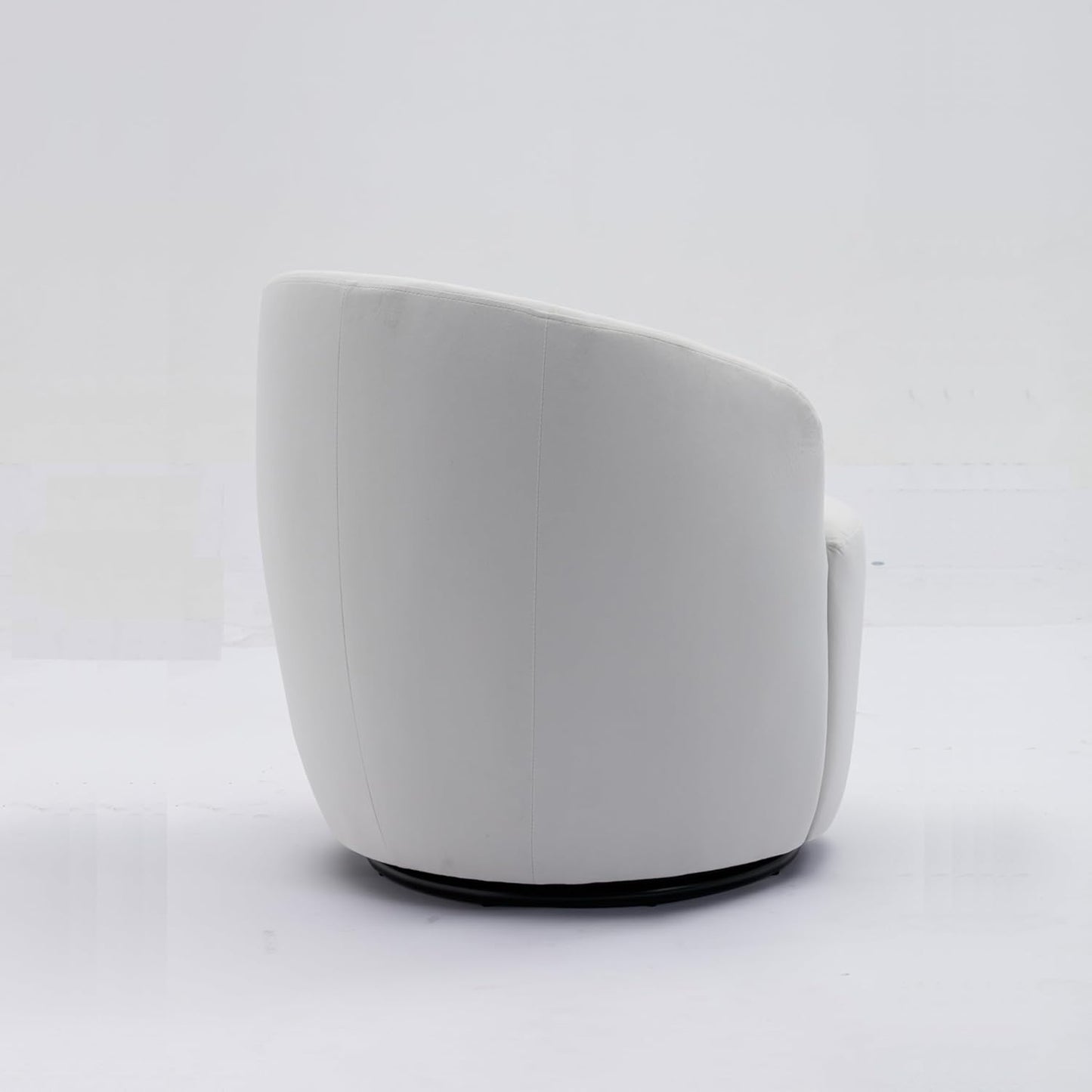 Ball & Cast Modern Swivel Accent Chair,Velvet Upholstered Armchair,Small Single Sofa with Semi-Circular Backrest for Living Room Bedroom Home Office,White