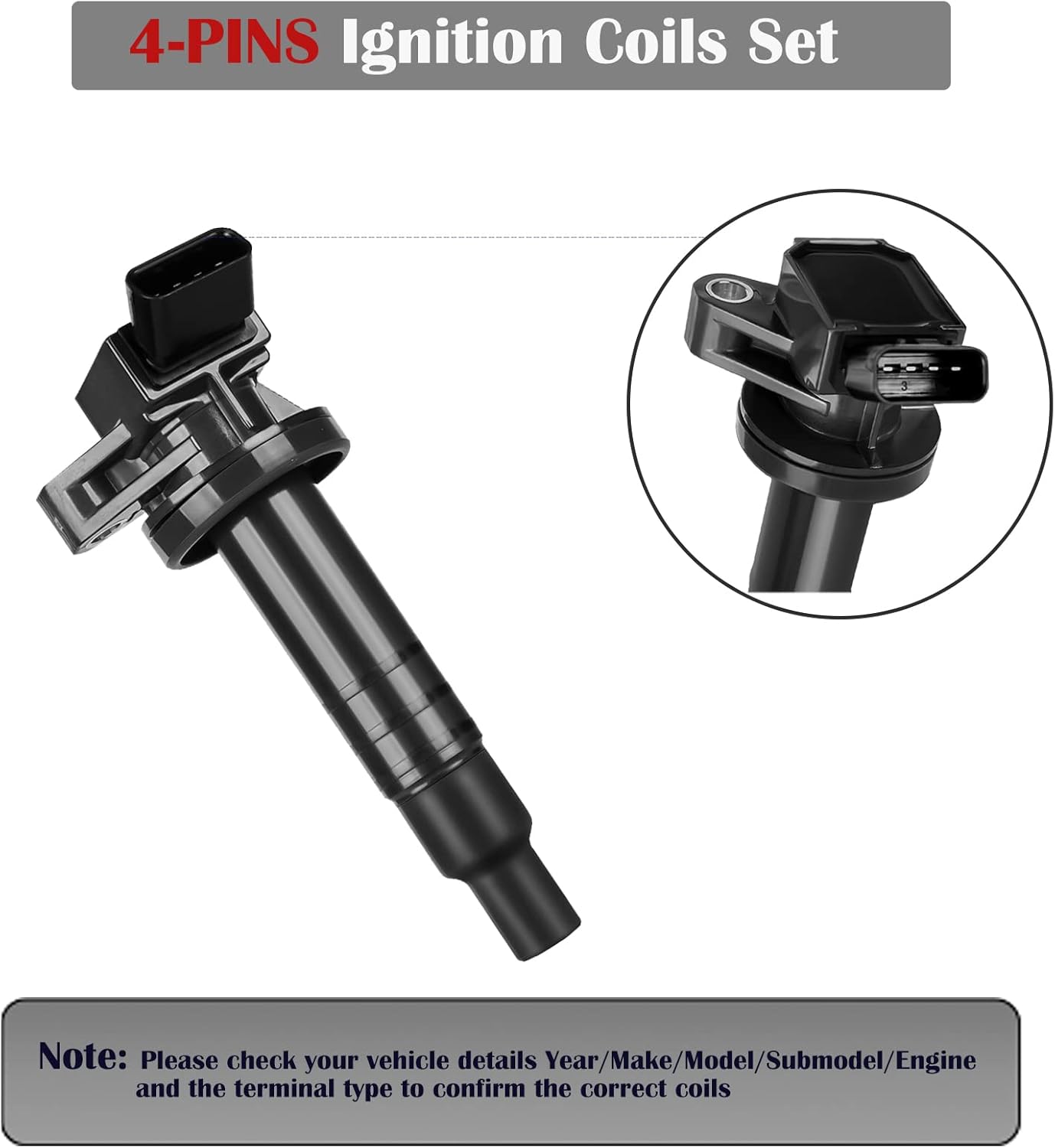 Set of 4 Ignition Coil Pack and Spark Plugs Fits for Toyota Corolla Matrix Pontiac Vibe 2000 2001 2002 2003 2004 2005 2006 2007 2008 1.8 L4 Replaces UF247 7090