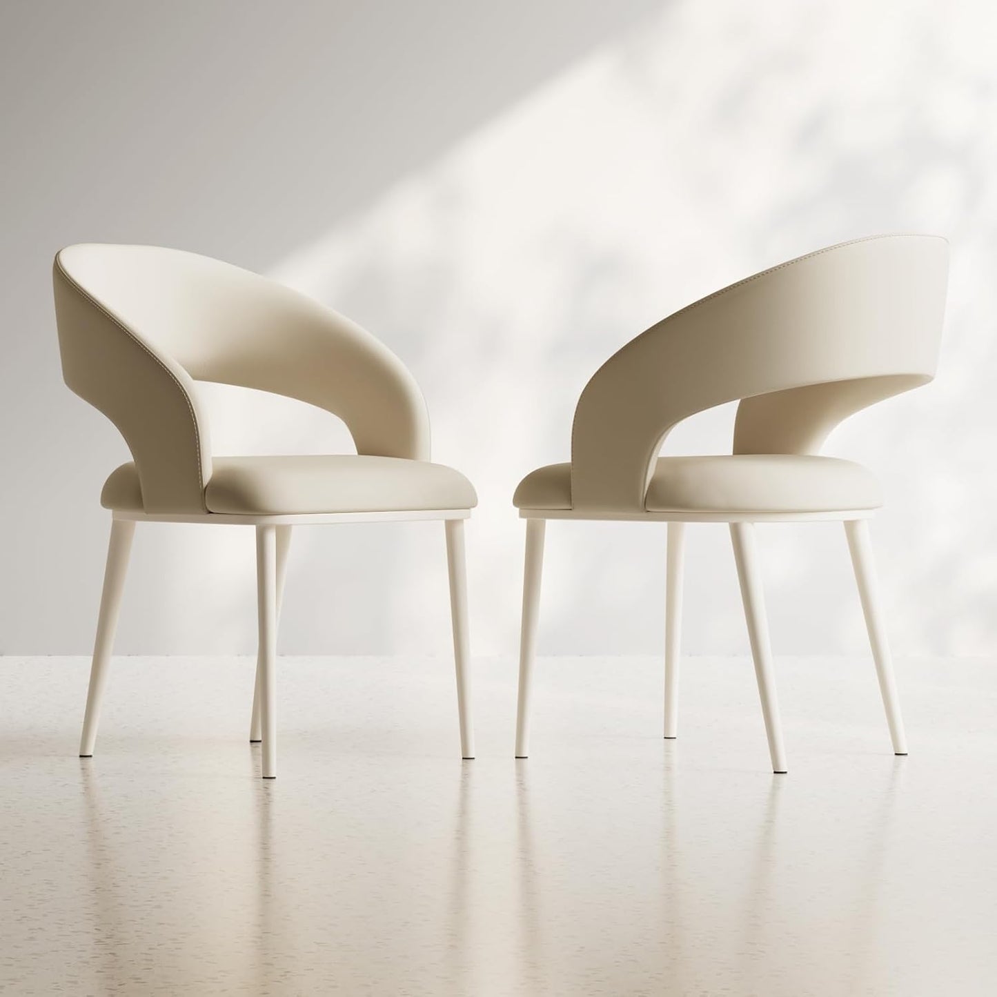 Sofa Chair Set of 2, Modern Desk Chairs, Kitchen Dining Chair with Metal Legs for Home Office, Bedroom & Living Room