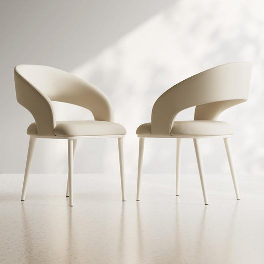 Sofa Chair Set of 2, Modern Desk Chairs, Kitchen Dining Chair with Metal Legs for Home Office, Bedroom & Living Room