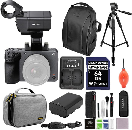 Sony FX30 Digital Cinema Camera with XLR Handle Unit Bundle with Extra Battery and Charger Kit, Backpack, Tripod & More | ILME-FX30