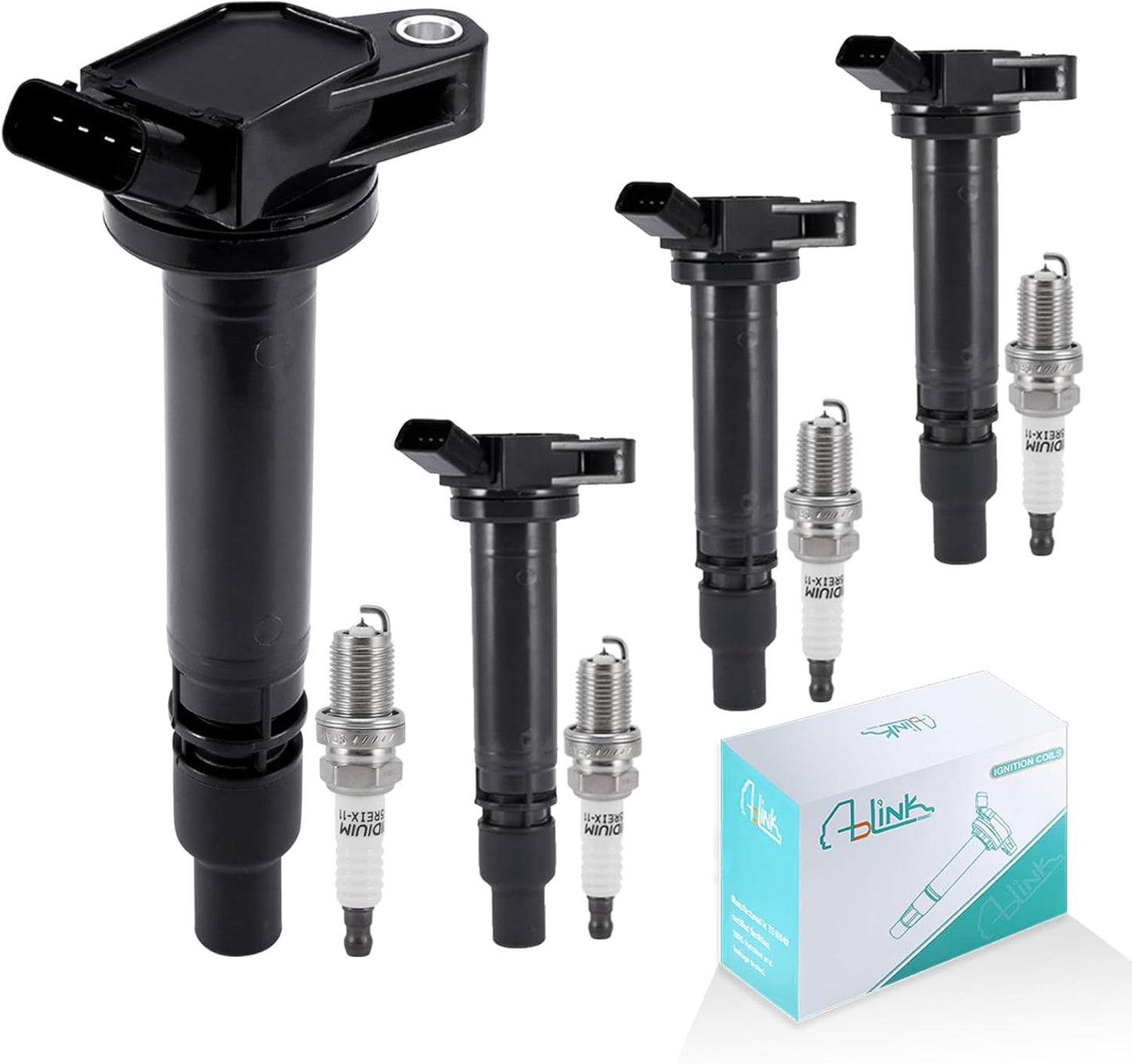 4PCS UF507 Ignition Coil Pack & 4503 Spark Plugs For Toyota Avalon Camry RAV4 Highlander Sienna Tundra Land Cruiser Land Cruiser,Scion tc,Lexus ES300H IS250 GX460 LS460 LS600H LX570 GS300
