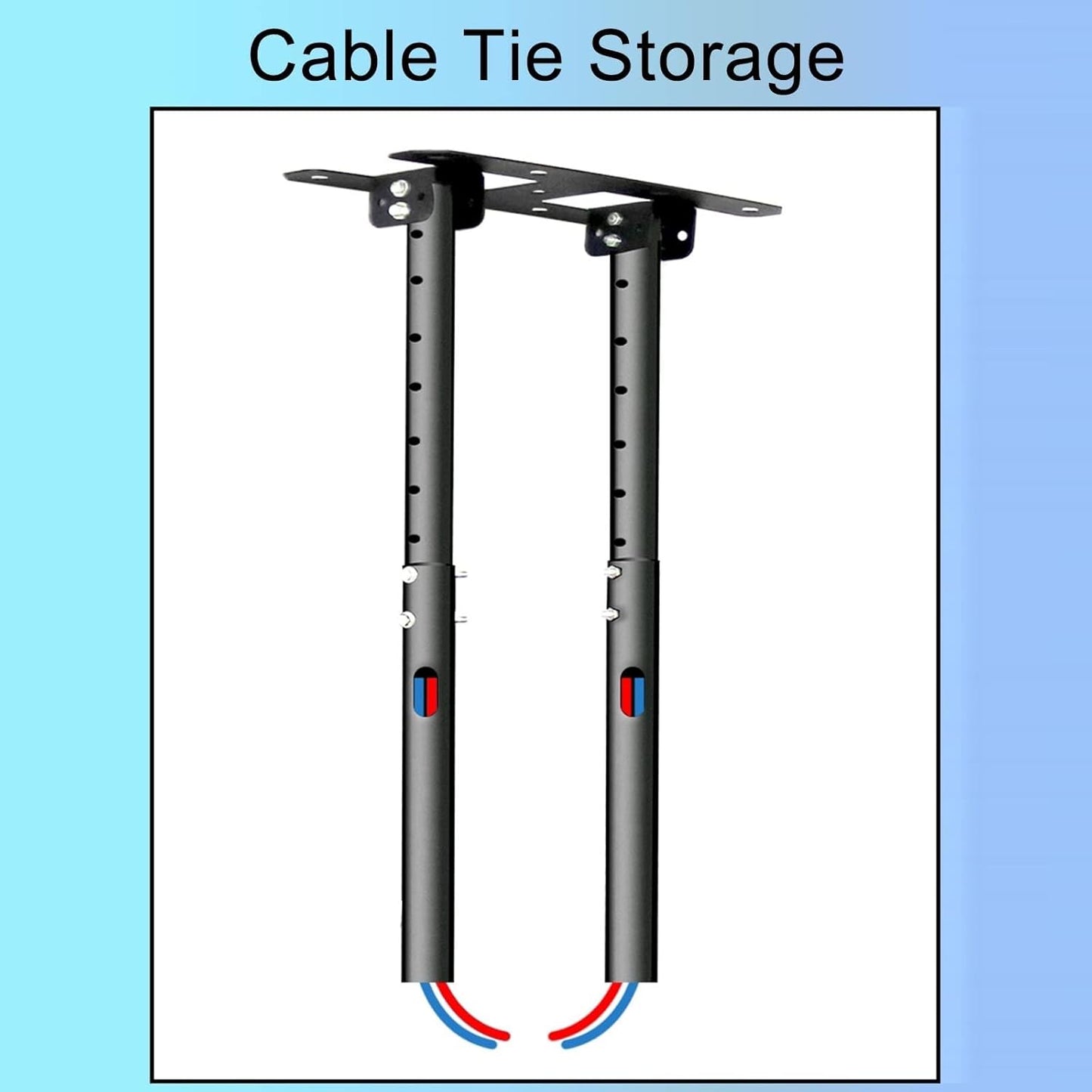 Universal TV Stand Adjustable Ceiling TV Mount Bracket - Double Pole Hanging TV Bracket Fits 55-100 Inch LED Flat Panel Display, 3°/-20° Angle Adjustment, Max VESA 900x400mm (28)