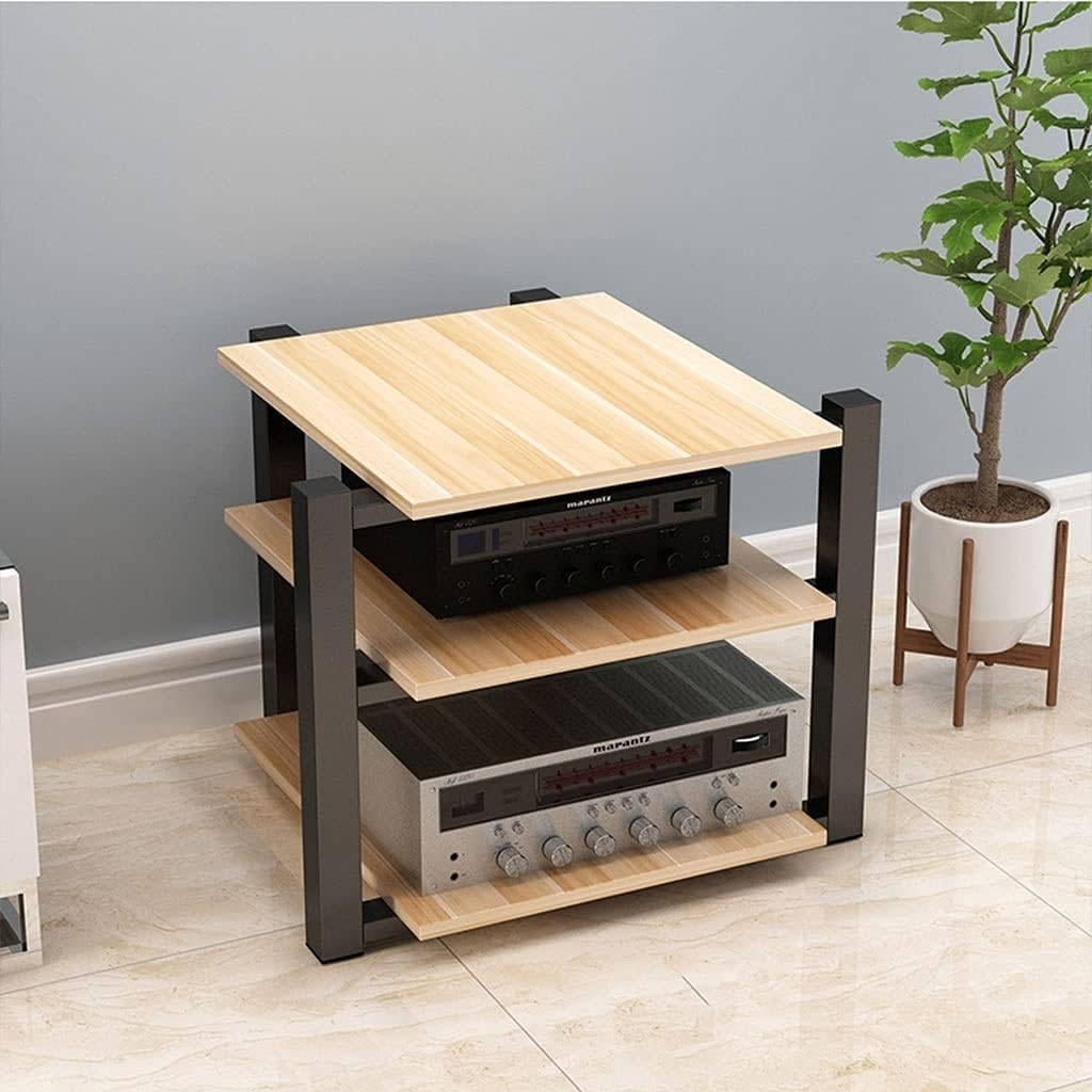 Audio Stand Audio Bracket Floor-Standing Audio Bracket Modern Living Room Cabinet Rack Video Media Bracket Three-Layer Audio Bracket 25.59 inches High Speaker Wall mounts(D)