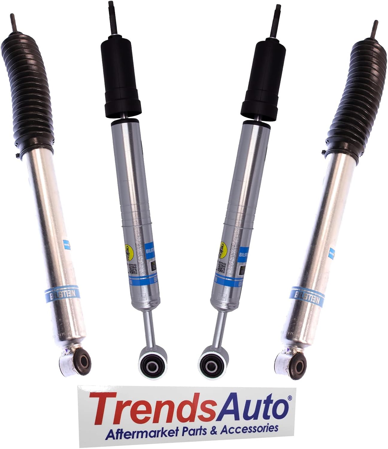 Bilstein 5100 Series Set of Front & Rear Monotube Shocks fits 2005-2015 Tacoma 4WD with 0-1" Rear Lift | Provides 0-2.5" Front Lift | Includes TrendsAuto Decal