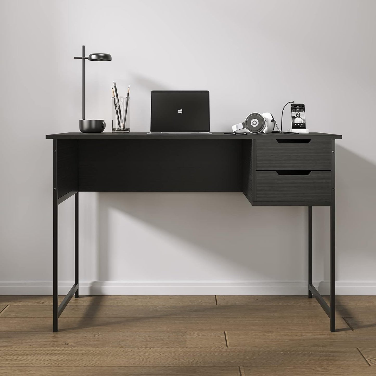 ALISENED Small Computer Desk with Drawer Home Office Desks for Small Spaces, 39.4 Inch Writing Desk Work Desk PC Table Study Desk, Modern Simple Style Laptop Desk for Bedroom