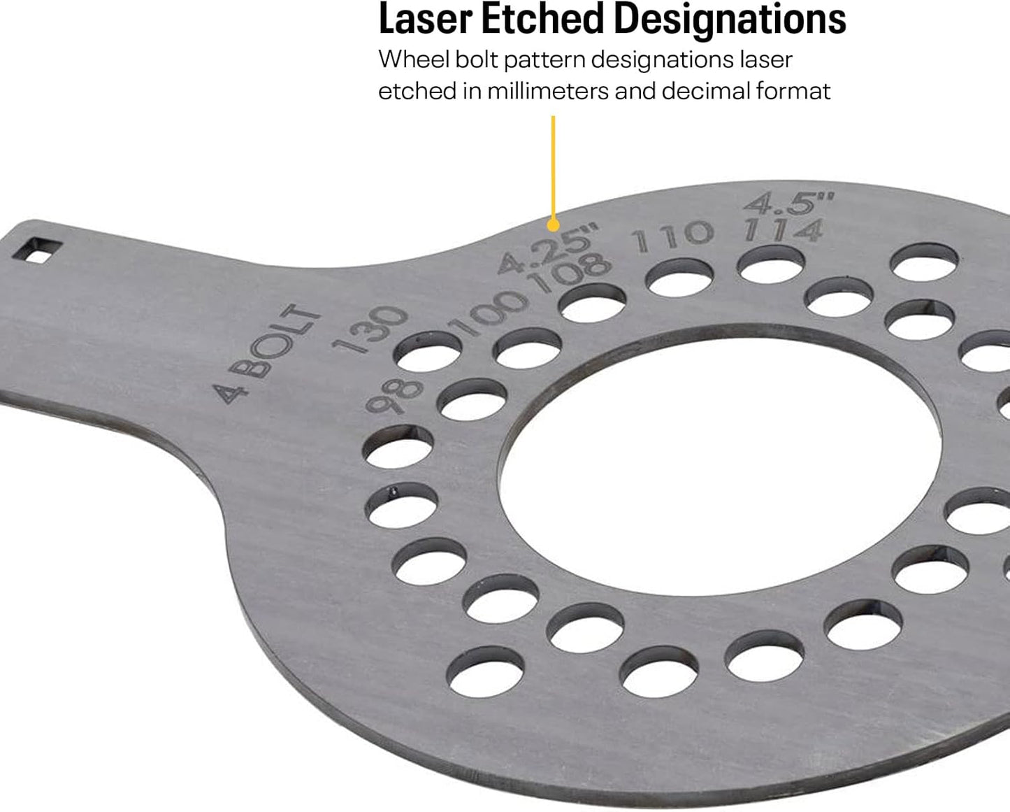Speedway Motors WheelWise™ Wheel Fitment Tool Master Kit, 4-5-6 Lug Patterns, Laser Cut 10 Gauge Steel, Accurate Backspace & Offset Measurement, Includes Carriage Bolts & Wing Nuts