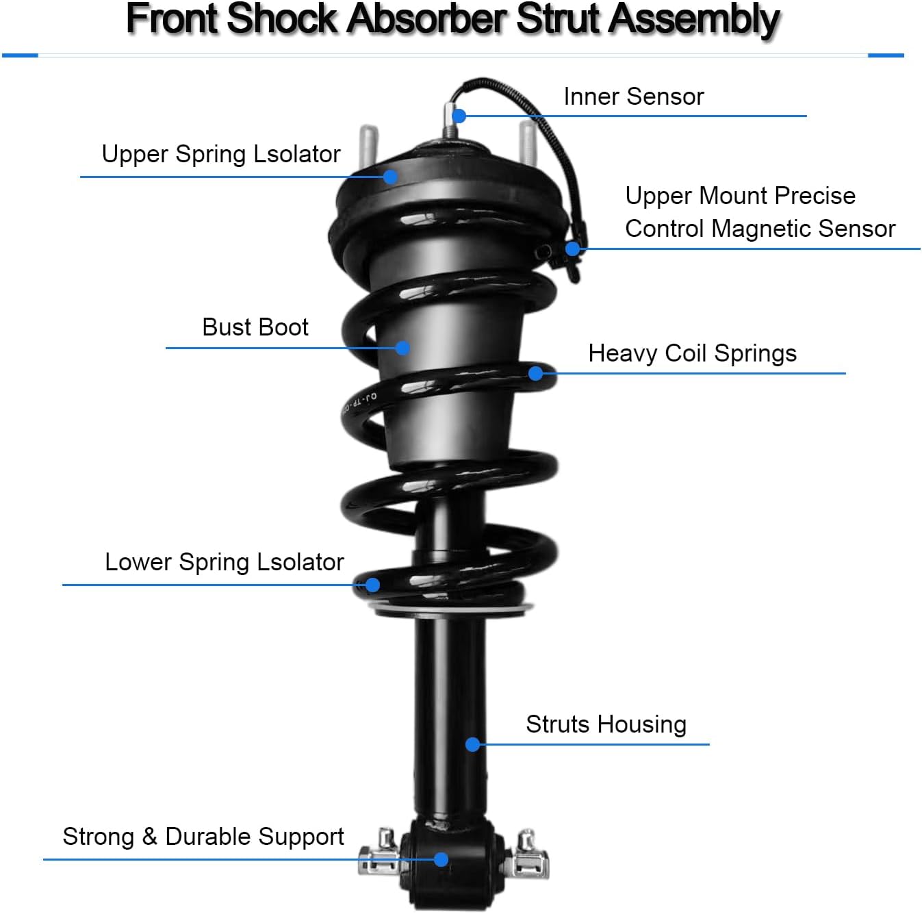 2PCS Front Shock Absorber Struts Assembly Air Suspension Compatilbe for 2015-2020 Cadillac Escalade Chevy Tahoe Suburban Silverado GMC Sierra 1500 Yukon XL 84176631