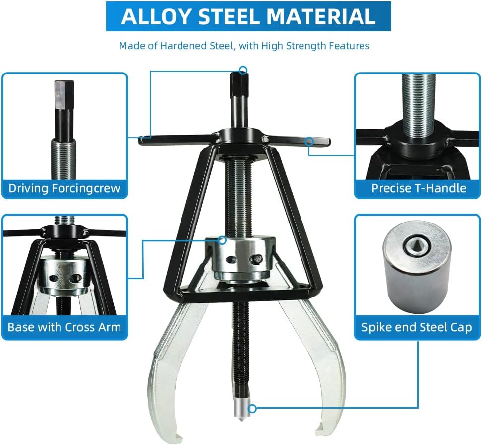 BESTOOL 3 Jaw Gear Puller,2 Ton Pulley Puller Tool, Removal Tool for Gears, Pulley, Flywheel
