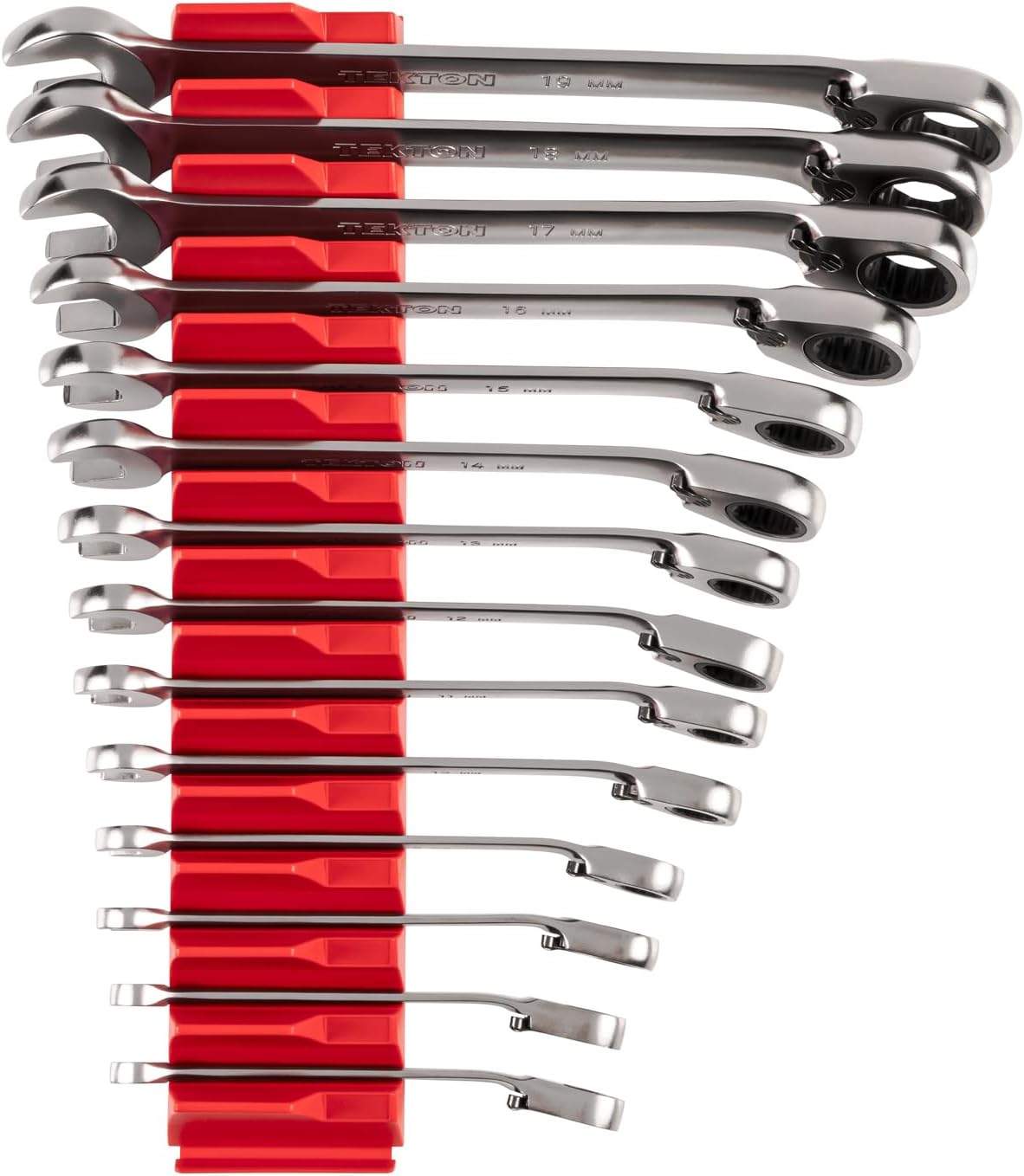 TEKTON Reversible 12-Point Ratcheting Combination Wrench Set with Modular Organizers, 25-Piece (1/4-3/4 in., 6-19 mm) | WRC94304