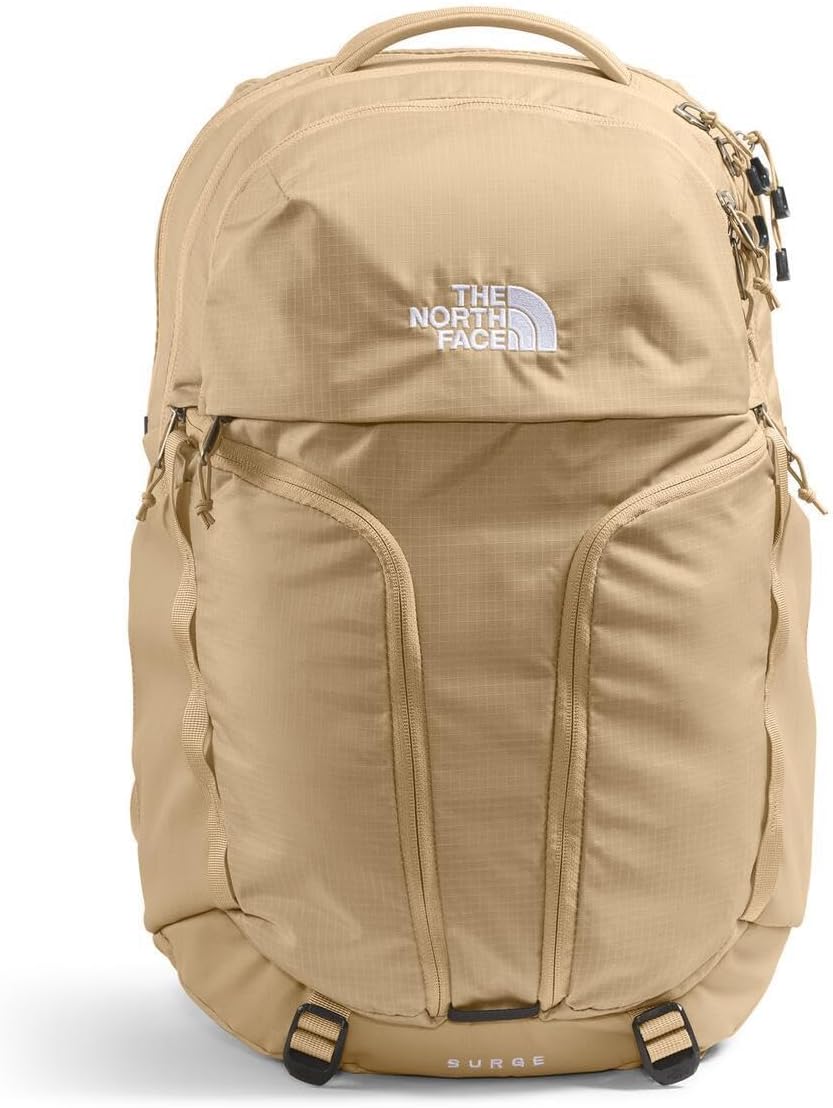 THE NORTH FACE Women's Surge Commuter Laptop Backpack | Everyday Travel Bag with 16" Laptop Sleeve, Water-Repellent Finish, Women-Specific Fit, TNF Black/TNF Black-NPF, One Size