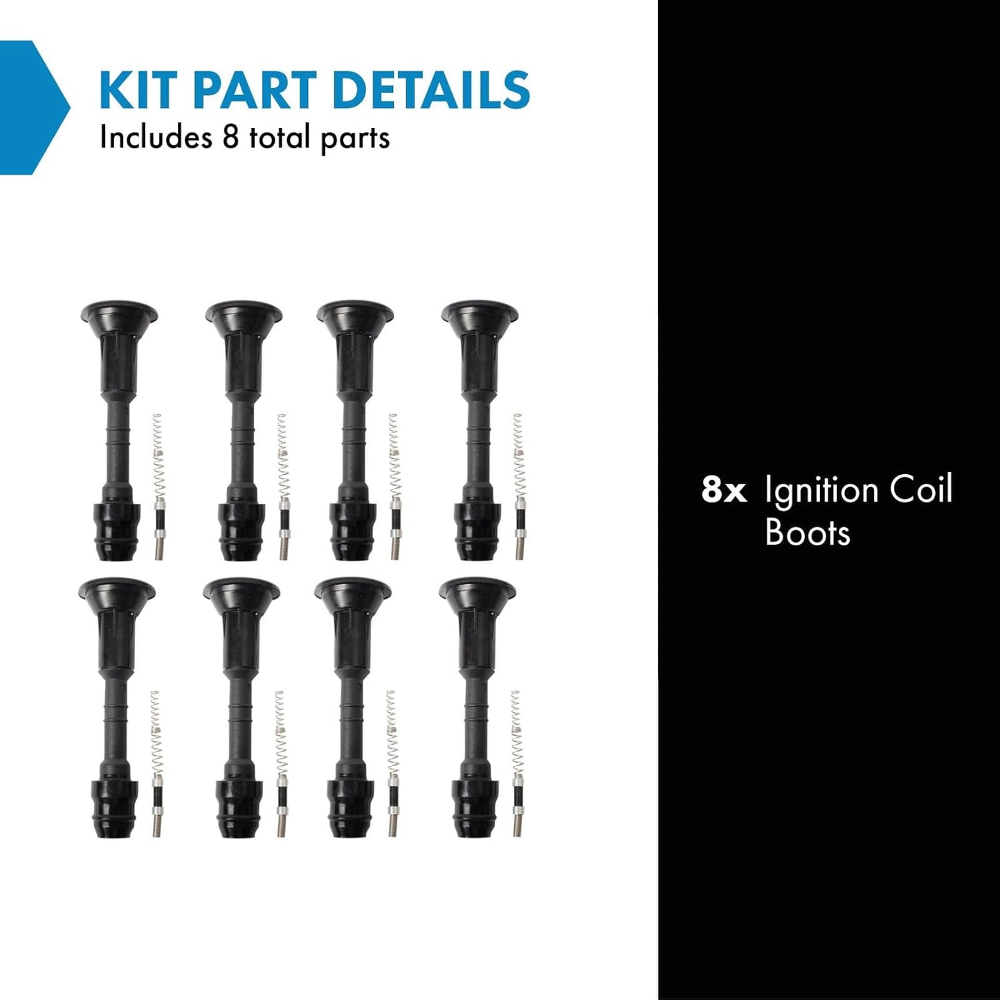 TRQ Ignition Coil Boot Set Compatible with 2004-2006 INFINITI QX56 2005-2006 Nissan Armada 2004 Pathfinder Armada 2004-2007 TITAN