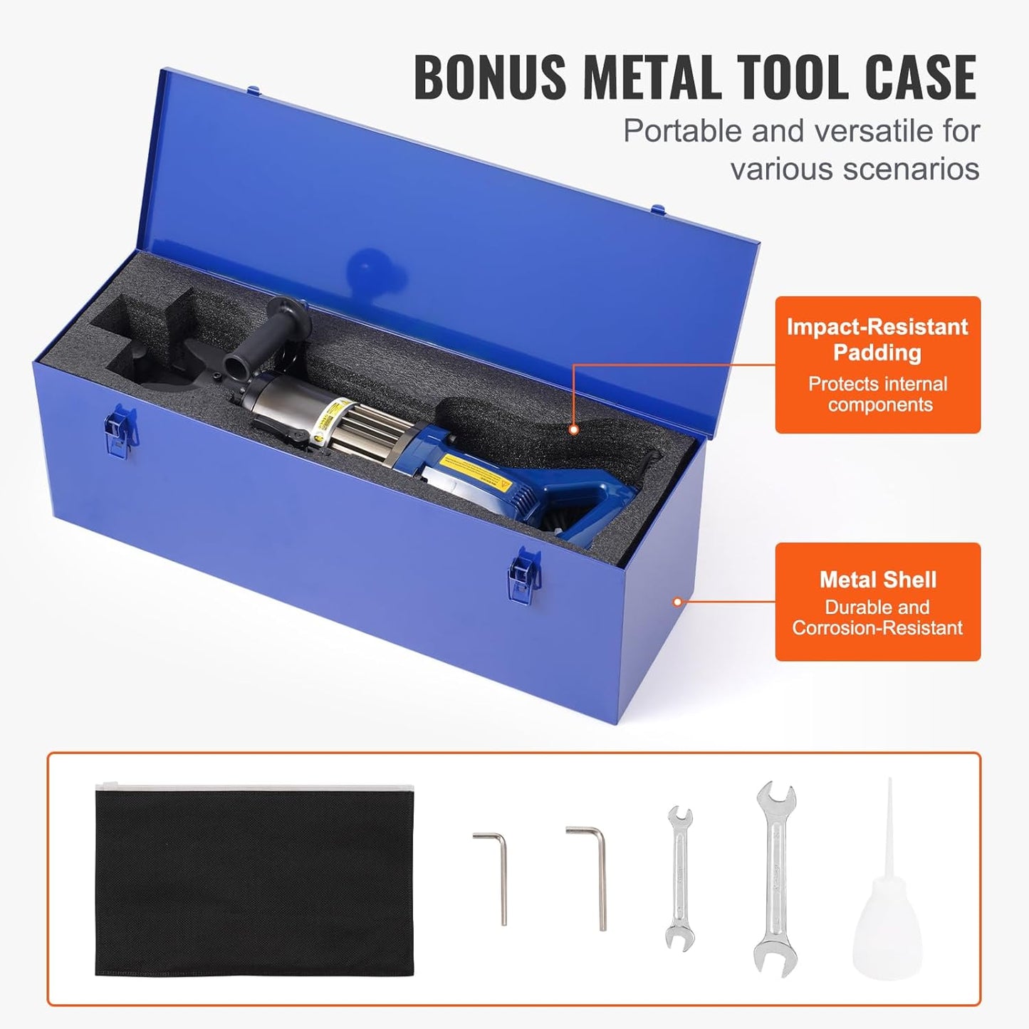 VEVOR Electric Hydraulic Rebar Bender, 1500W Portable Rebar Bending Machine, Bending up to 3/4 Inch #6 (6-20mm) within 4 Seconds, High Power Steel Rebar Bender w/Tool Case Oil Can,Black Blue RN-22