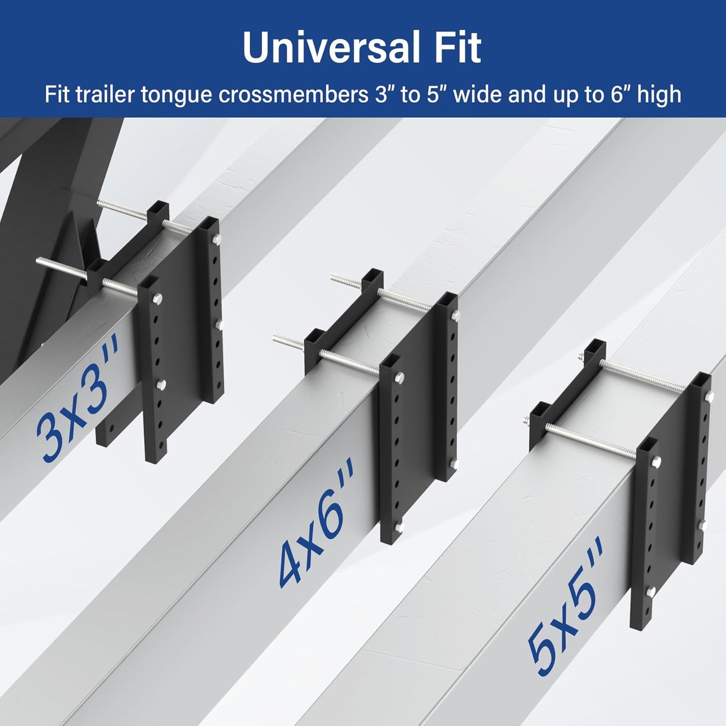 Boat Trailer Steps 3 Step w/Anti-Slip Mat & Handrail, 400LBS Capacity Boat Steps, Universal Fit Boat Trailer Tongue Steps, Flexible Step Height Installation, Easy Assembly & Safe Access