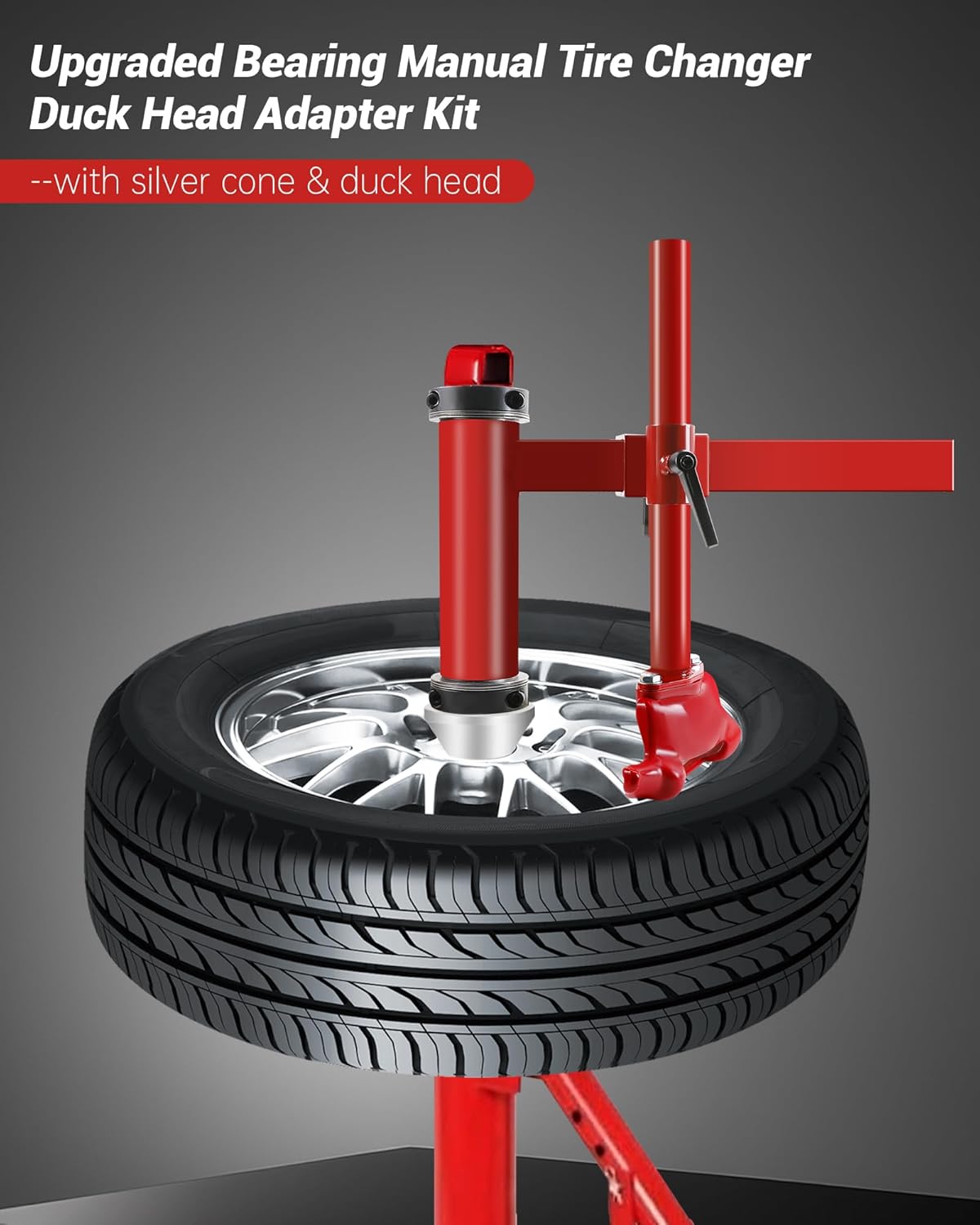 Bearing Manual Tire Changer Duck Head Adapter Kit with Silver Cone with Duck Head Tire Changer Compatible with Most Car Tires, Only Fit for HF Tire Changer
