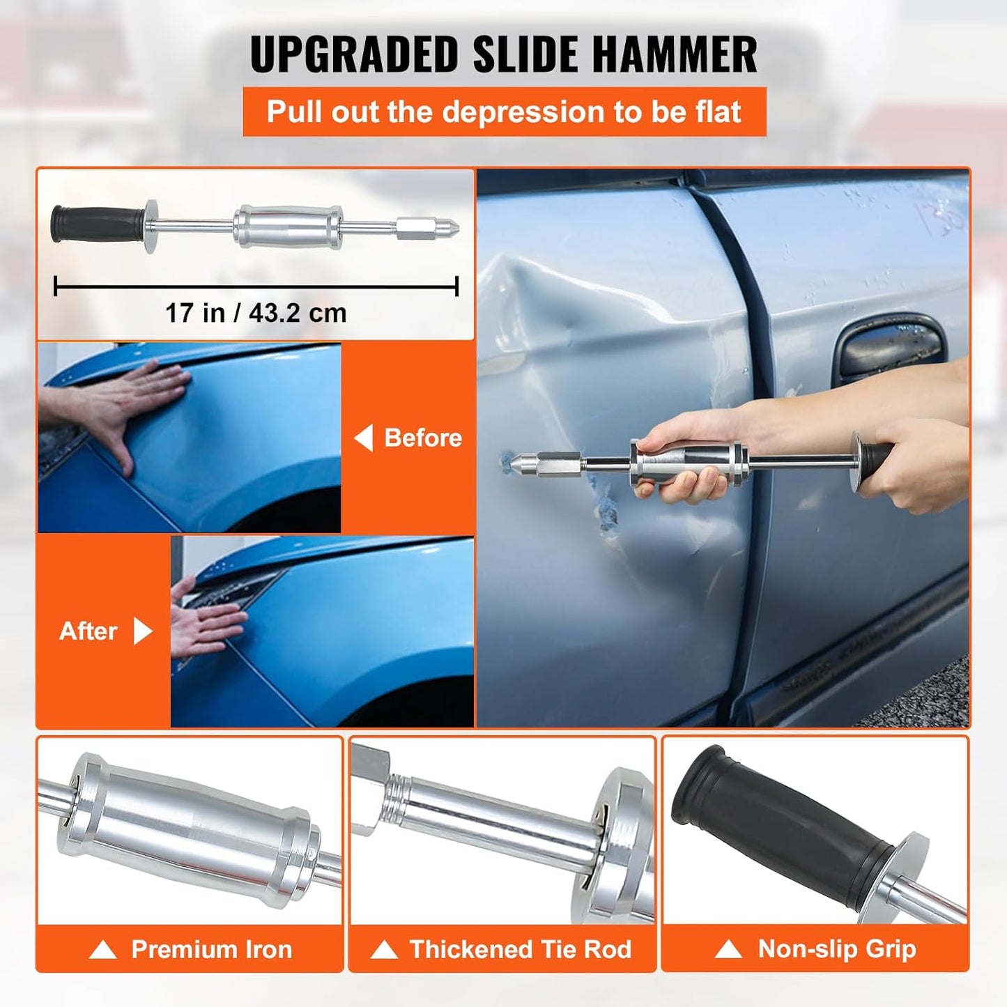 VEVOR Stud Welder Dent Repair Kit, 1600A Stud Welder Kit, 800VA Spot Welder Stud, 110V Welder Stud Kit, Stud Gun Dent Puller Kit with Complete Accessories, Dent Welder Repair for Auto Body Repairing