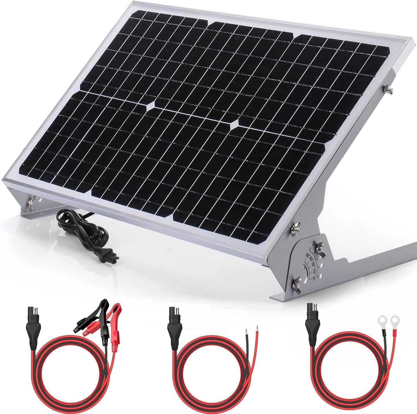 SUNER POWER 10W 12V Solar Battery Charger Maintainer, Built-in Smart MPPT Charge Controller, Adjustable Mount Bracket, Waterproof 10 Watt Solar Panel Kits for Car Automotive Boat Marine RV Trailer