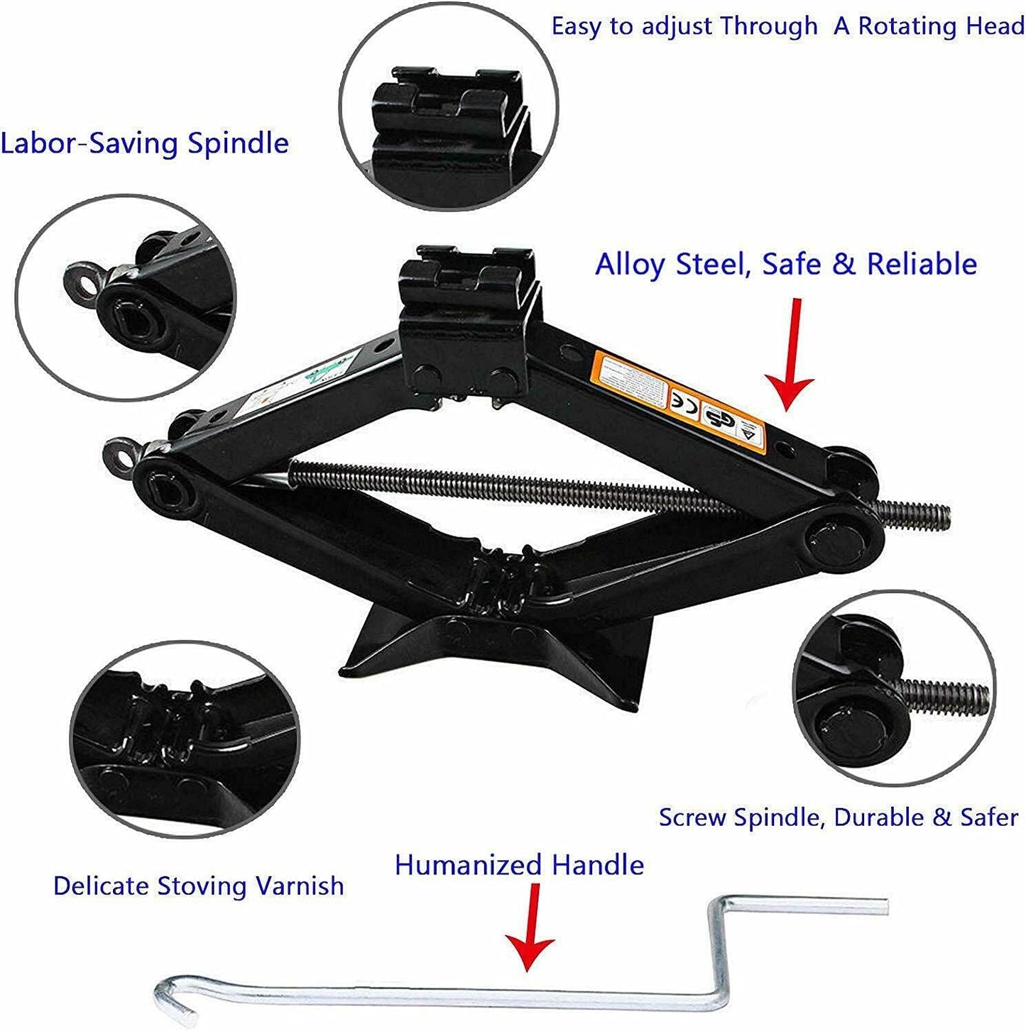 Truck Spare Tire Repair Tool Kit for Chevrolet GMC Silverado Sierra 1500 2500 3500 (2000-2014) with Scissor Jack 2 Ton Capacity with Speed Handle with Tire Lug Nut, Jack Hook, Extension Segments