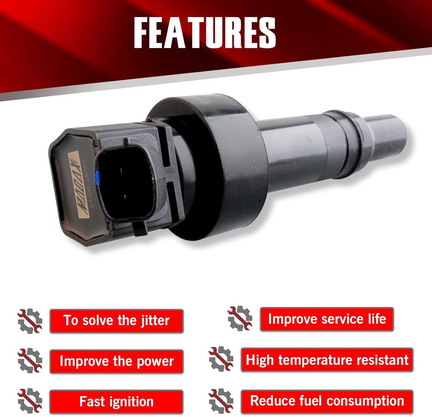 Set of 4 Ignition Coils UF652 C1803 Compatible with Hyundai Kia Dodge Accent Veloster Rio Soul Attitude - L4 1.6L