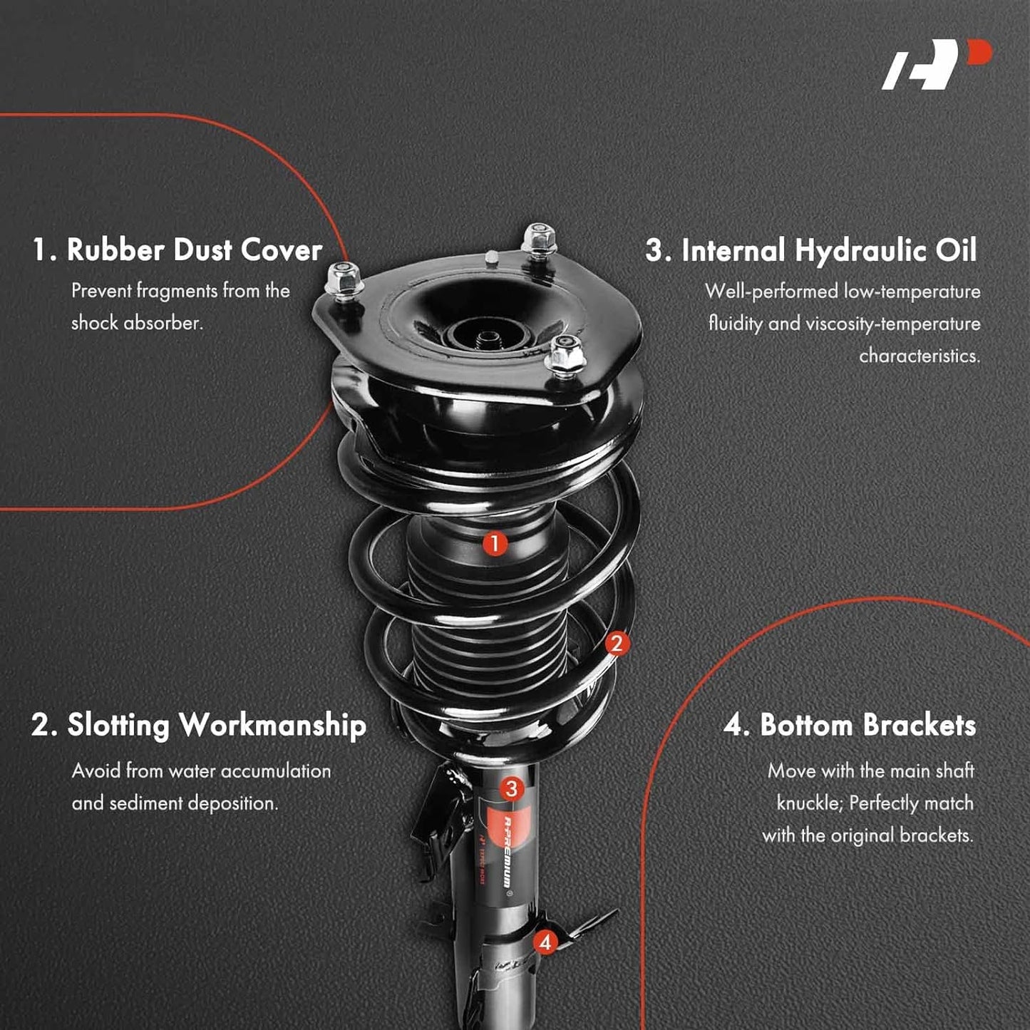 A-Premium Front Complete Strut & Coil Spring Assembly Compatible with Mini Cooper 2007-2015 L4 1.6L, without Sports Package, 2-PC Set