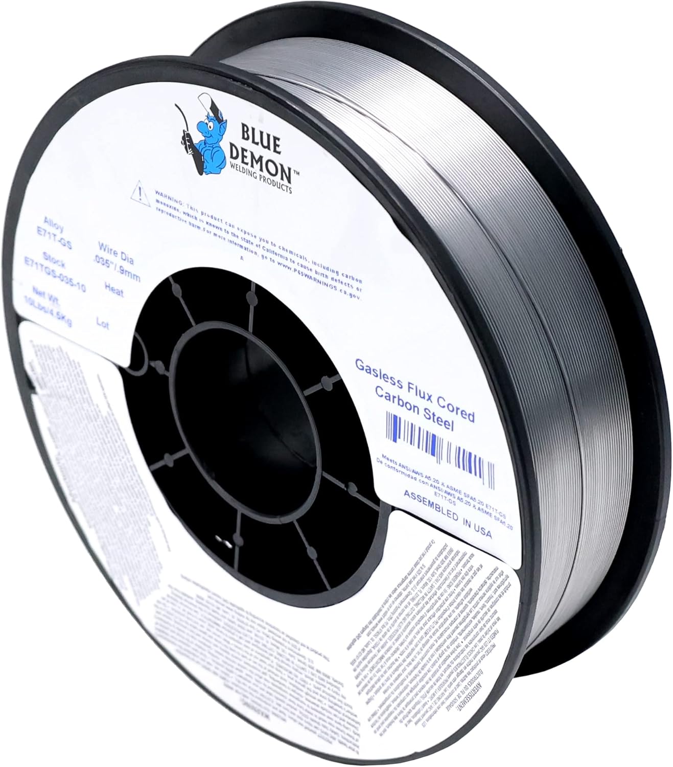 Blue Demon E71TGS .035 X 10# Spool Gasless Flux Core Welding Wire