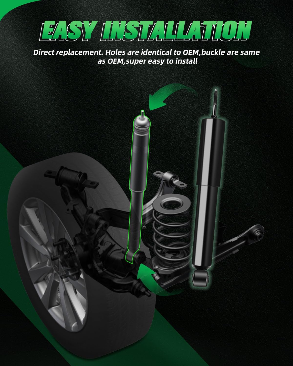 Shocks,SCITOO Front Gas Struts Shock Absorbers Fit for 1997 1998 1999 2000 2001 2002 2003 2004 for Dodge Dakota, 1998 1999 2000 2001 2002 2003 for Dodge for Durango 344049 37220 Set of 2