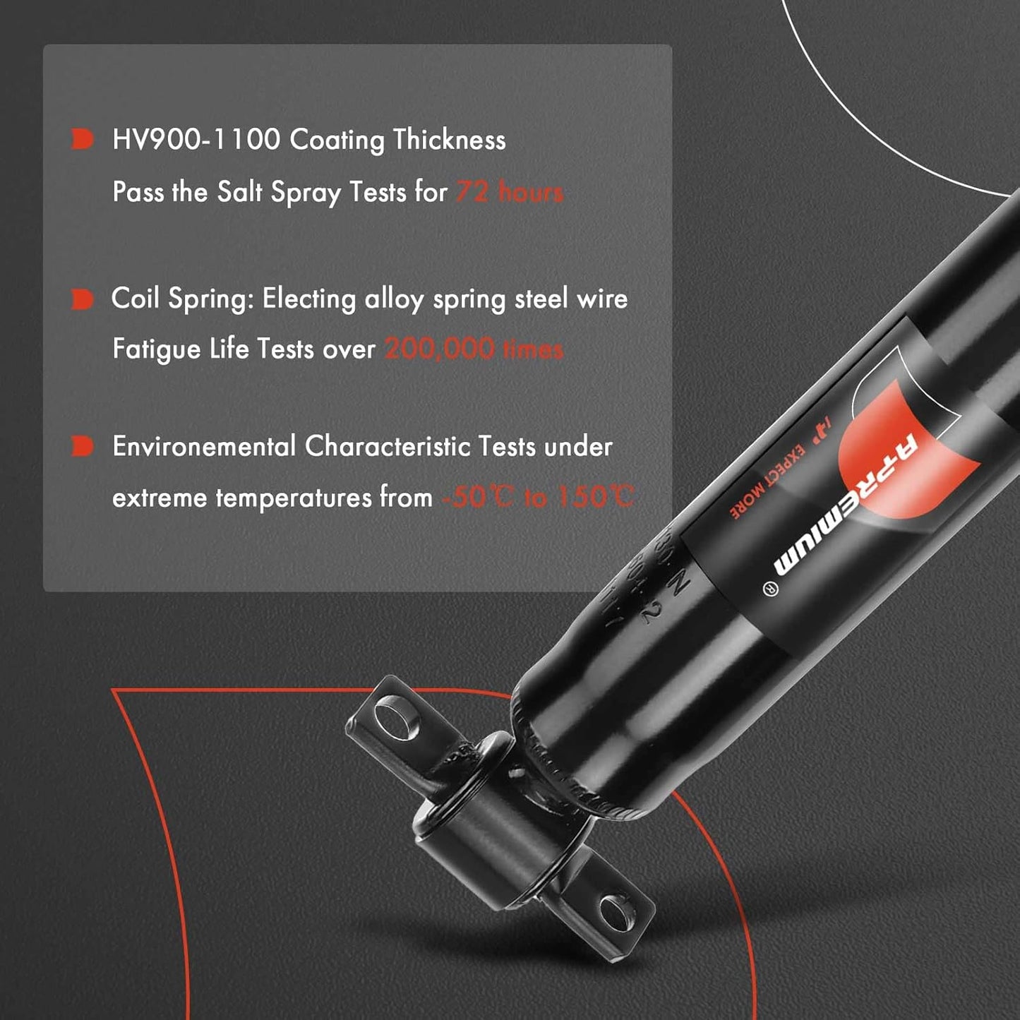 A-Premium Front Shock Absorbers Compatible with Chevy Corvette 1997-2013, 2-PC Set