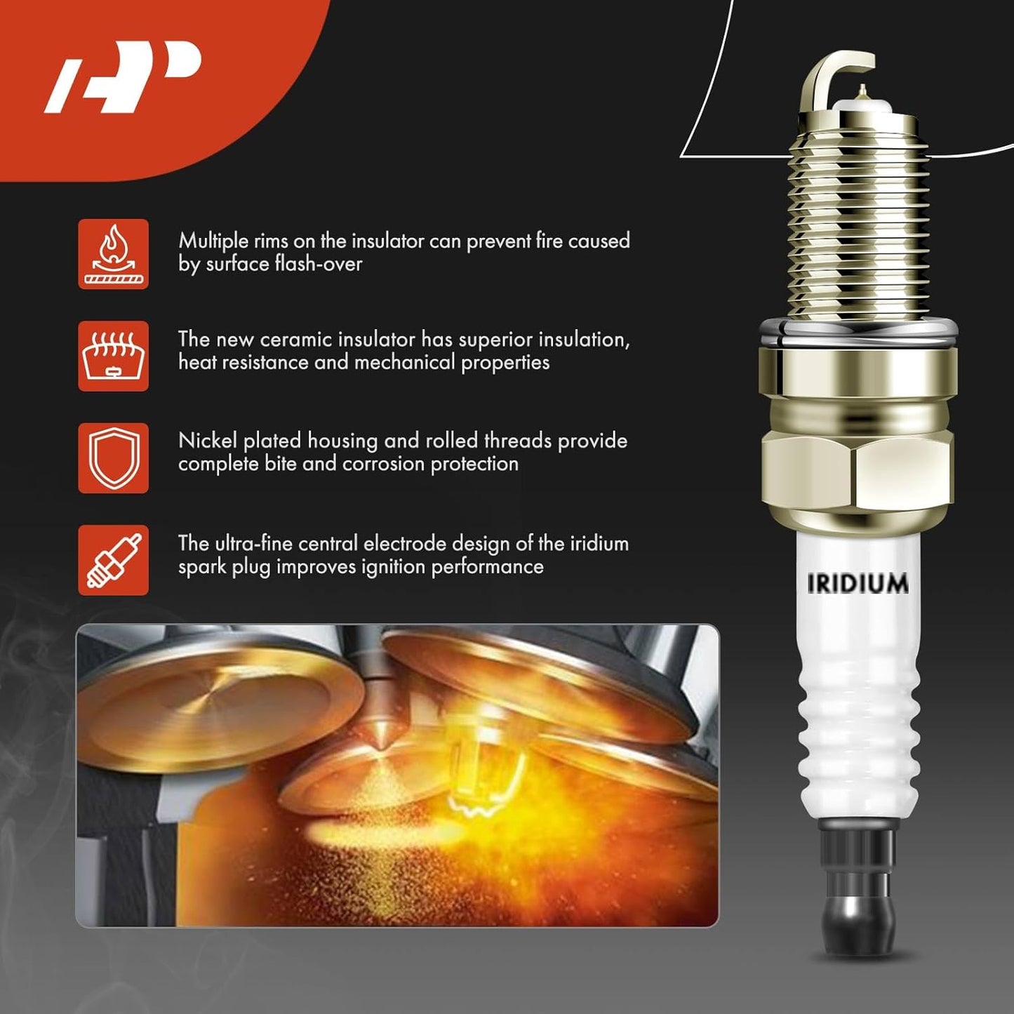 A-Premium 2x Ignition Coil Pack and 4x Iridium Spark Plugs Compatible with Kia Sephia 1998-2001, Spectra 2000-2004, 1.8L