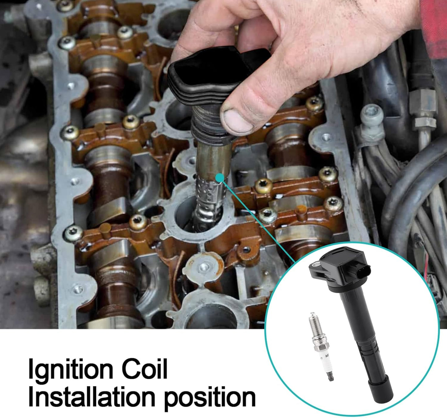 Set of 4 UF602 Ignition Coil Pack & 97390 Spark Plugs (2.4L L4 Only) For Honda Accord 2008-2012,CR-V 2010-2014,Civic 2012-2015,Crosstour 2012-2015,for Acura ILX 2013-2015,TSX 2009-2014 5C1719