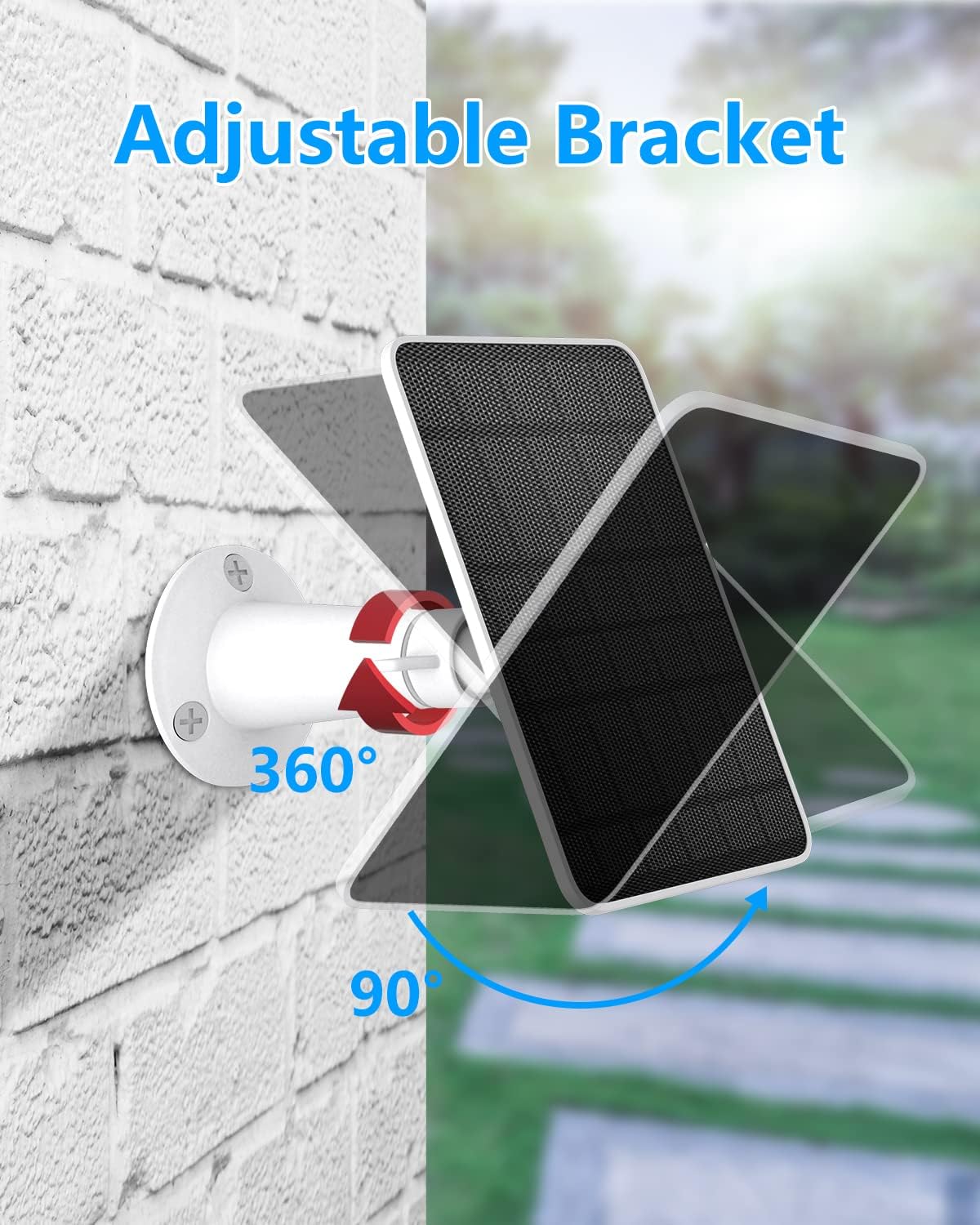 Solar Panel Charger Compatible with Eufycam 3/3C/2C/2C Pro/E40/E20/2/2 Pro/E/L20/L40/Solo/SoloCam Spotlight, 5W Solar Panel for Eufy Camera, Micro USB & USB-C Port, 9.8ft Cable, P65 Waterproof, 4 Pack