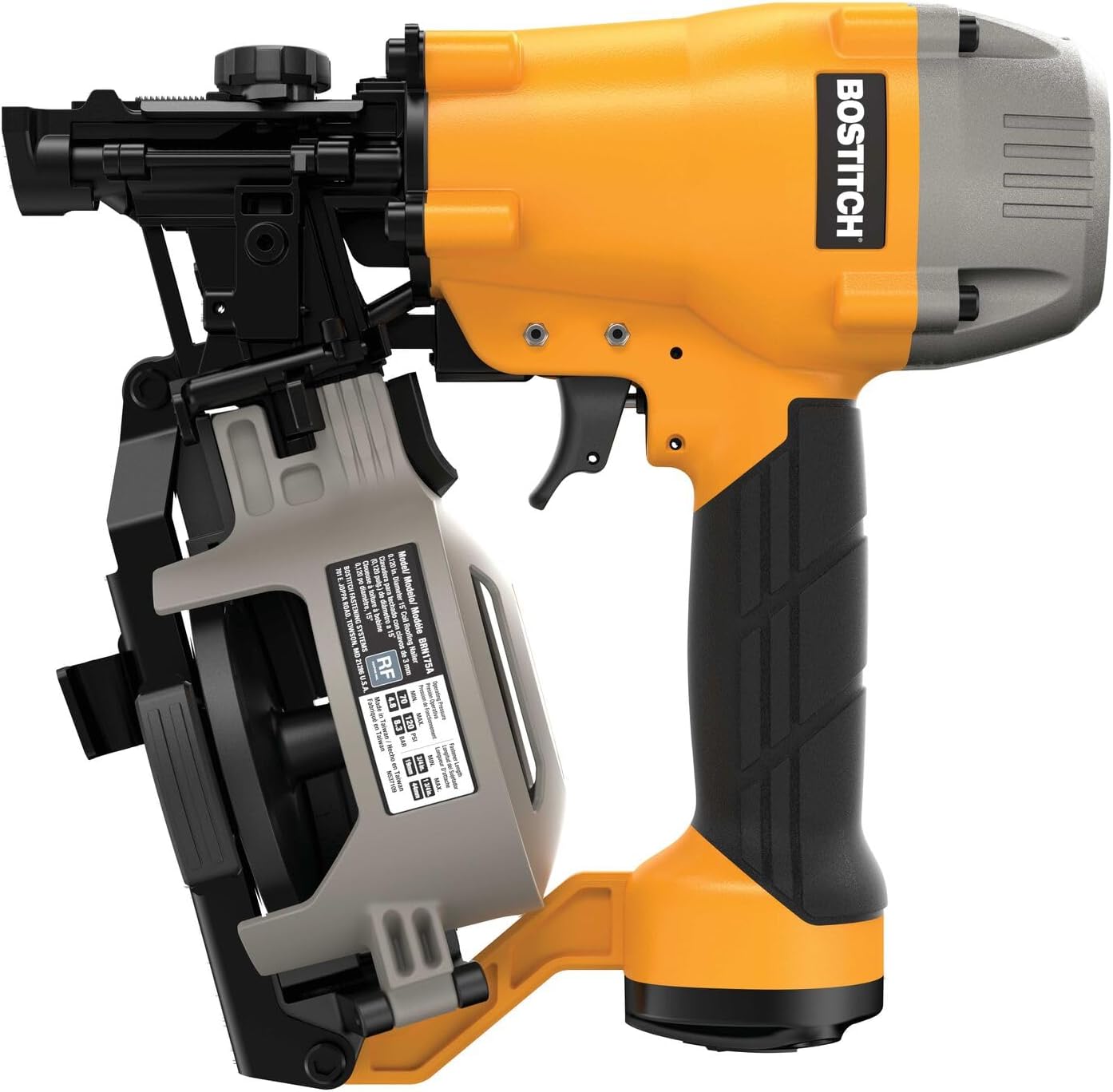 BOSTITCH Roofing Nail Gun, Pneumatic Coil Roofing Nailer, 15-Degree (BRN175A)