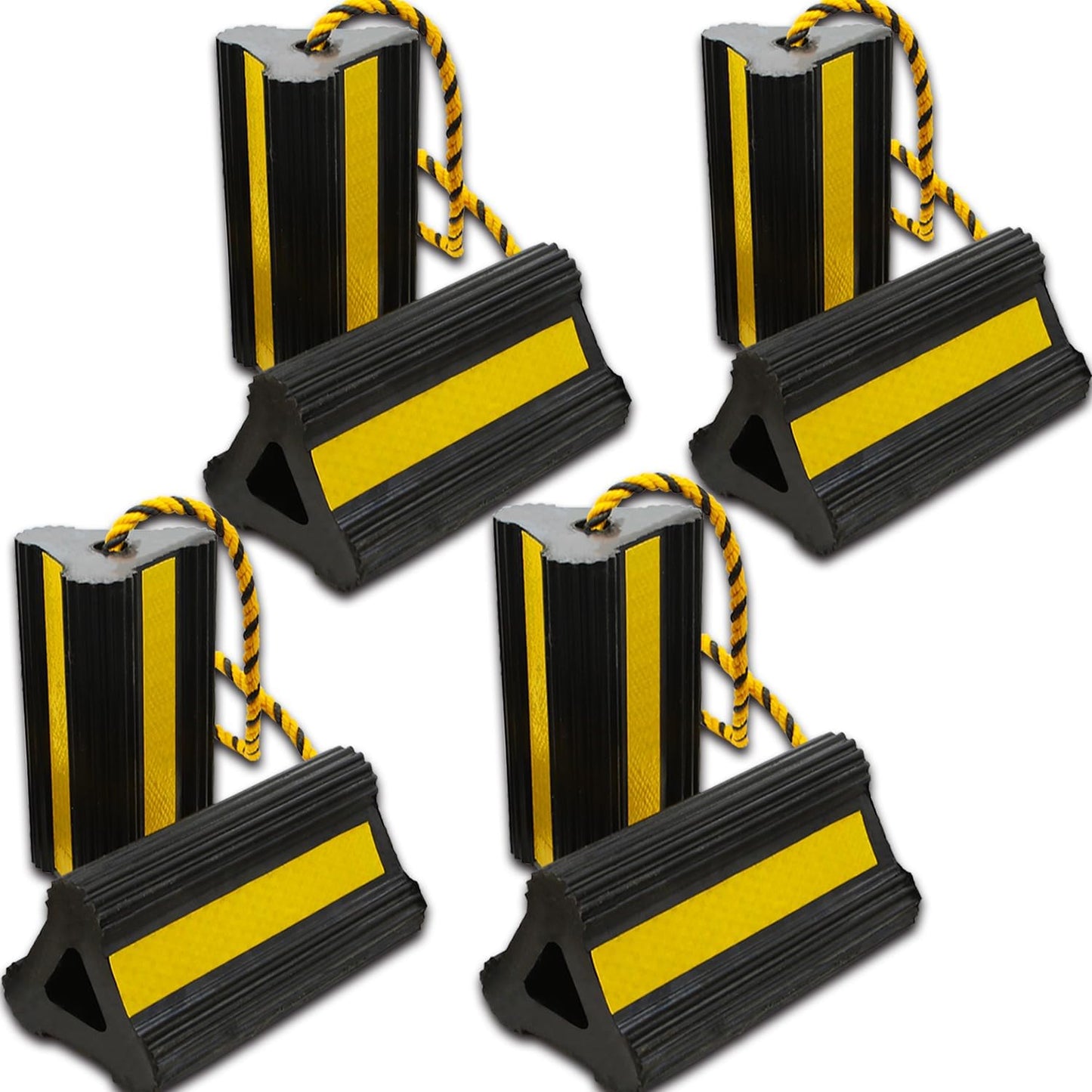 Vacallity Wheel Chocks for Travel Trailers, Sturdiness Heavy Duty Solid Rubber Camper Trailer RV Wheel Chock Blocks, Aircraft Truck Car tire Stopper, Wheel Immobilizers & Chocks, Trailer Accessory