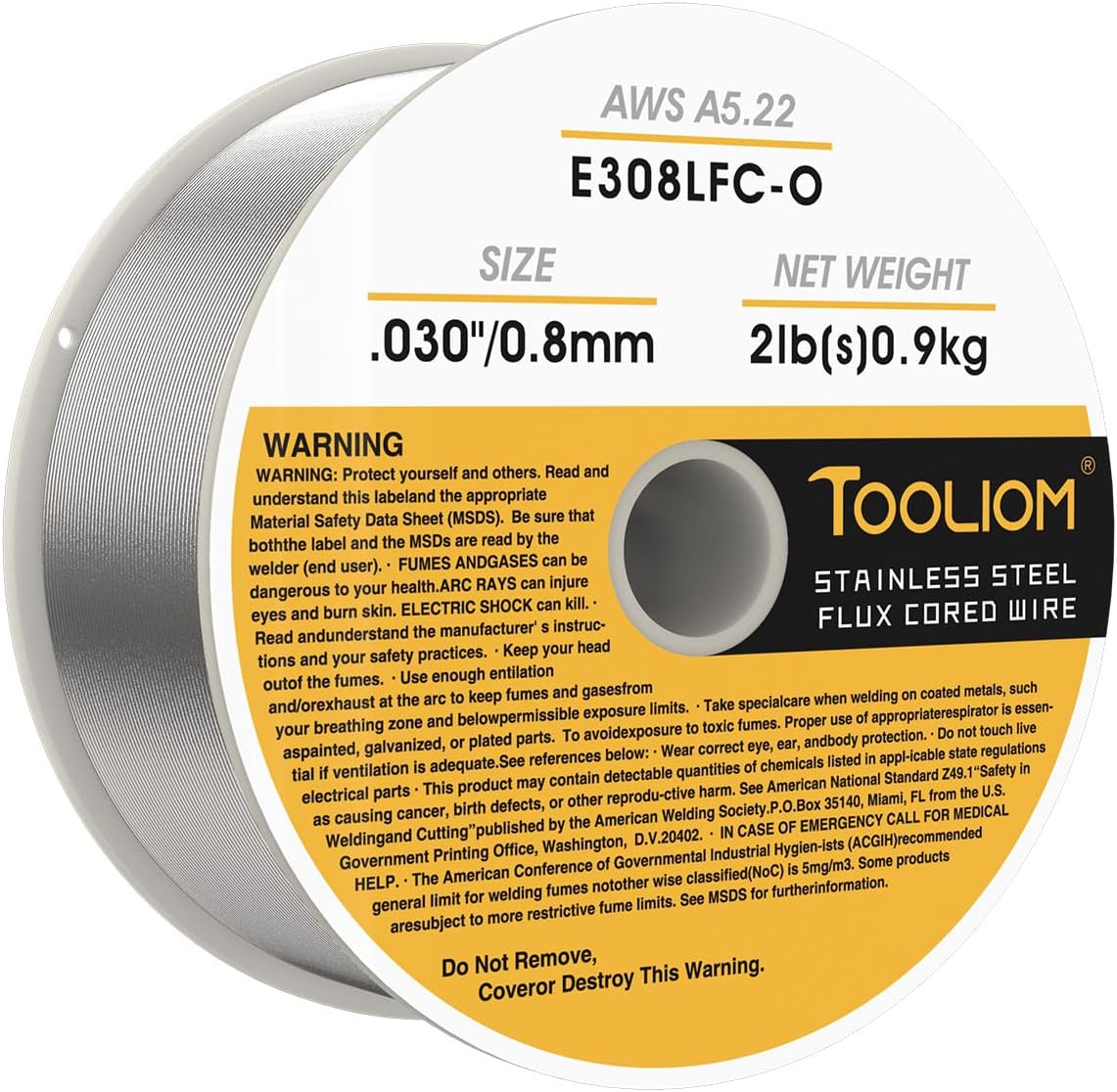 TOOLIOM E71T-GS .035" Diameter 10-Pound Spool Flux Core Self-shielded MIG Welding Wire for Carbon Steel 2 PCS