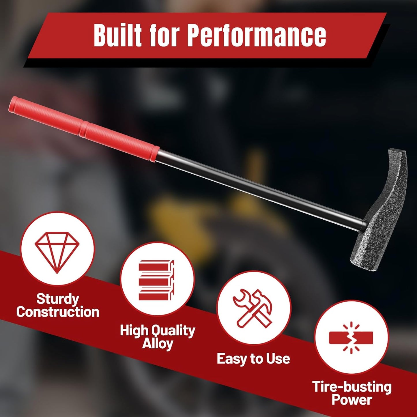 Tire Hammer, 35429 Tire Bead Breaker Tool for Tire Removal, Tire Tools for Changer Tires, Semi Truck Tire Changing Tools For Passenger Car Truck Bus ATV UTV Farm Tractor Aircraft Tires