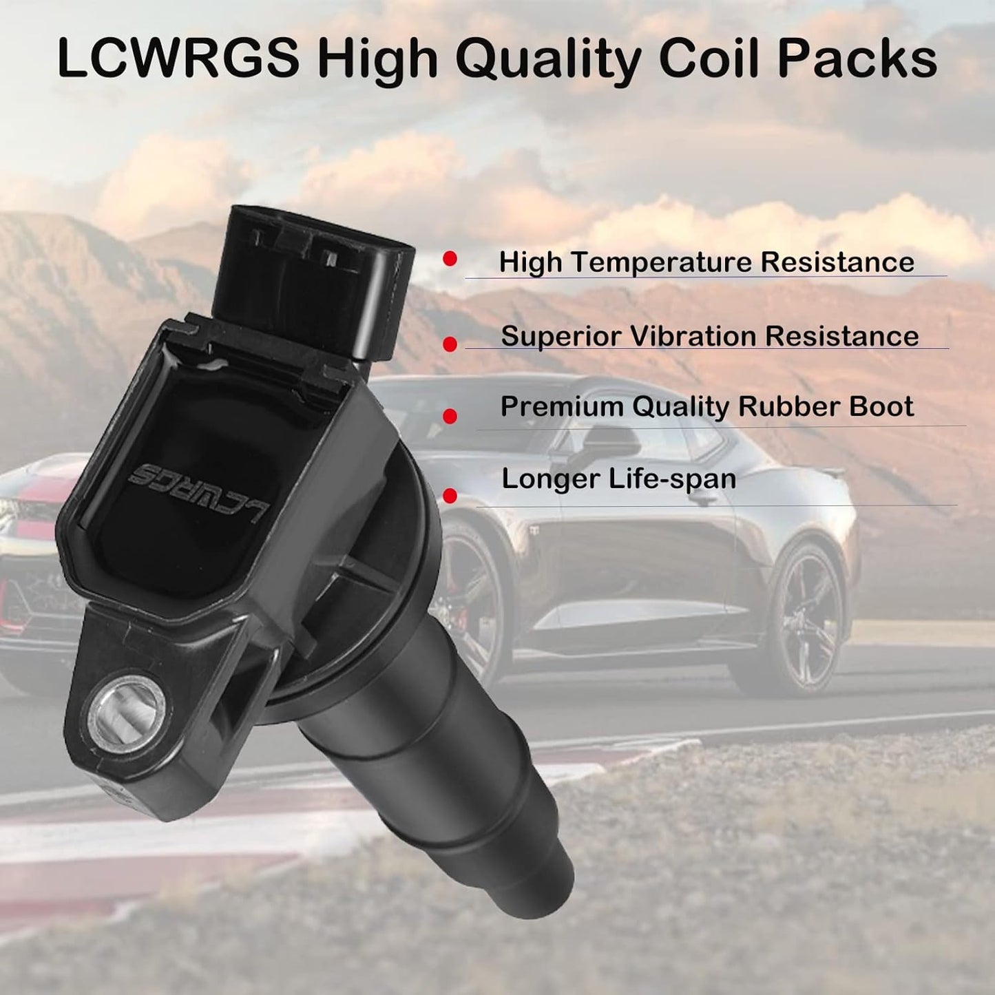 Set of 4 Ignition Coil Pack Iridium Spark Plugs for Toyota Camry Highlander RAV4 Matrix Solara Scion TC xB 2002 2003 2004 2005 2006 2007 2008 2009 2010 2011 2012 Coils Spark Plugs 2.4 L4 UF333