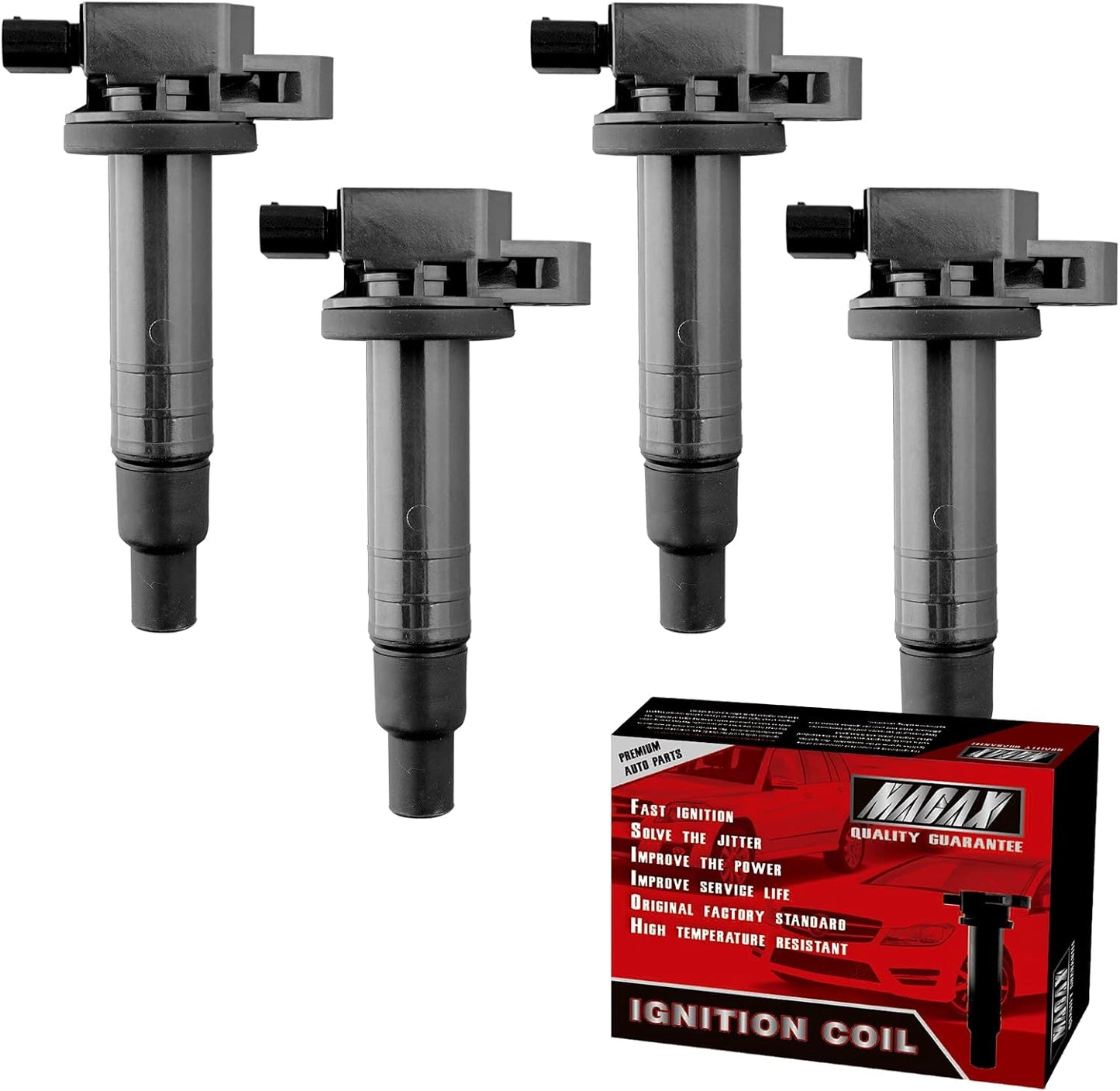 Set of 4 Ignition Coils UF652 C1803 Compatible with Hyundai Kia Dodge Accent Veloster Rio Soul Attitude - L4 1.6L